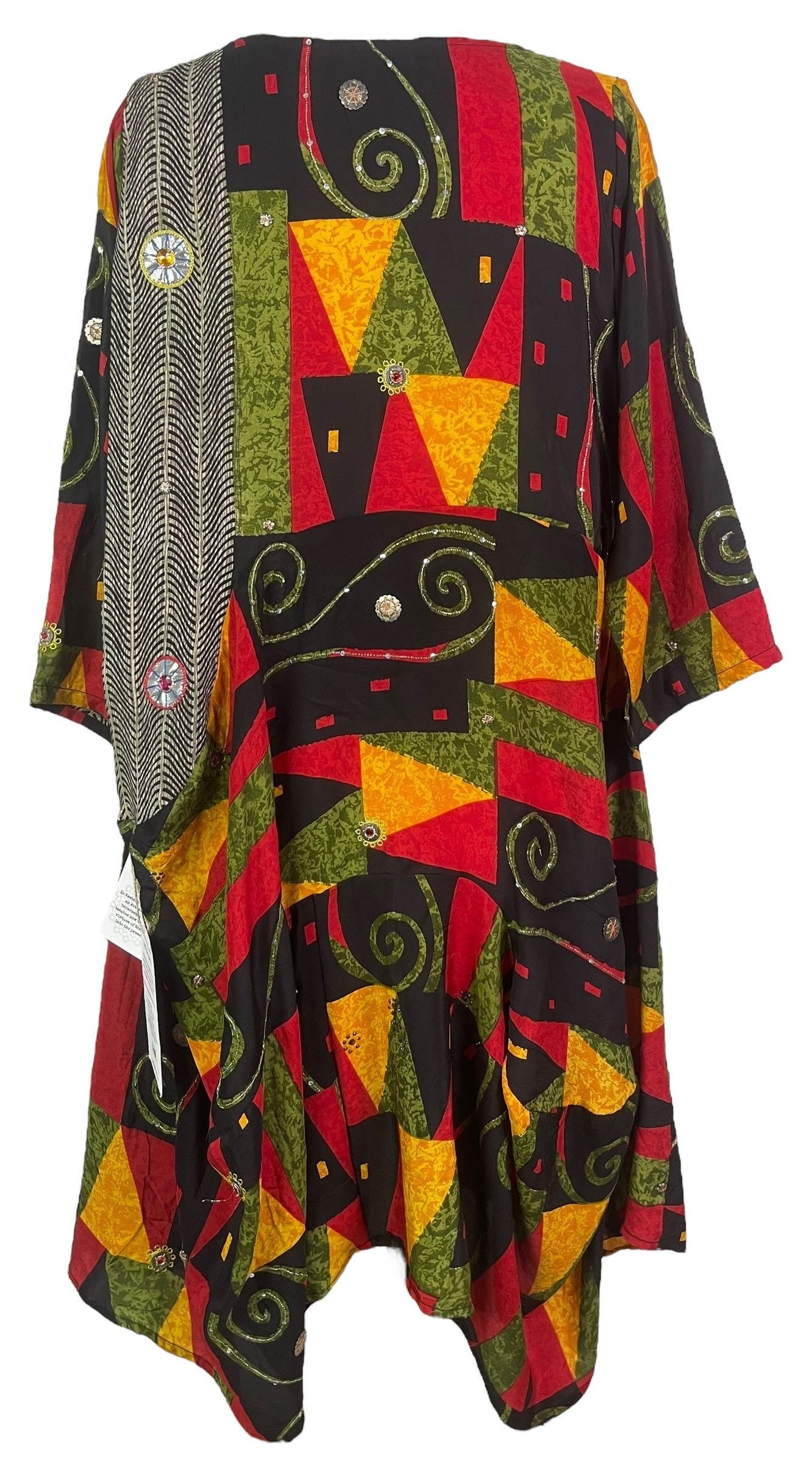 PRC7980 Avatar Pure Silk Sculptural Long Tunic Dress