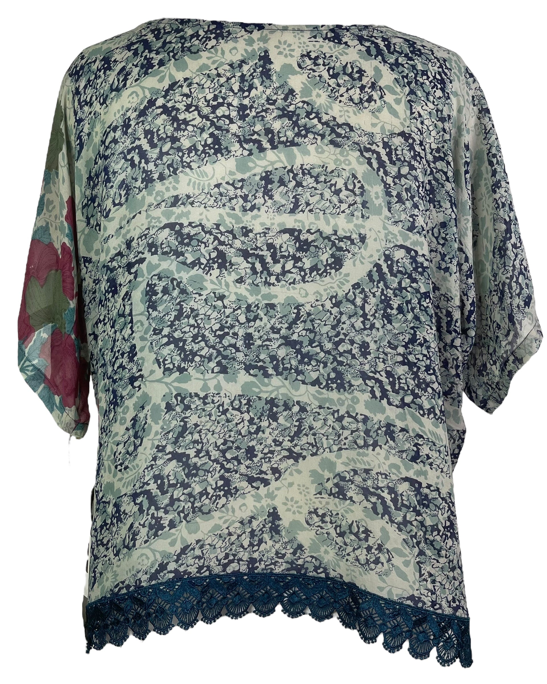 PRG8099 Sheer Wabi Sabi Pure Silk Side Slit Top by DECEMBER2025 – Handmade ethical Side Slit Top from sariKNOTsari using upcycled silk. Designed in Canada for travel and slow fashion, loved from Toronto to LA to Sydney.