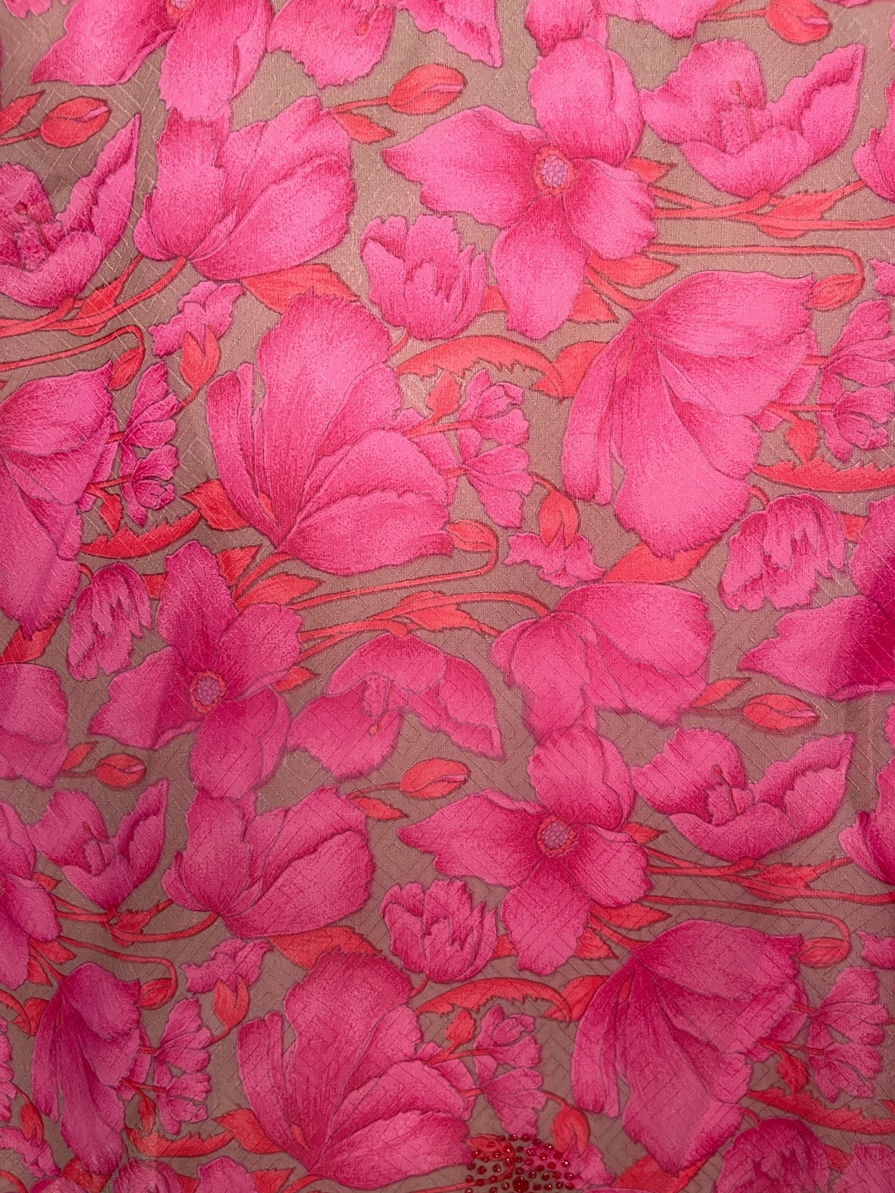 PRG8435 Sheer Avatar Pure Silk Side Slit Top