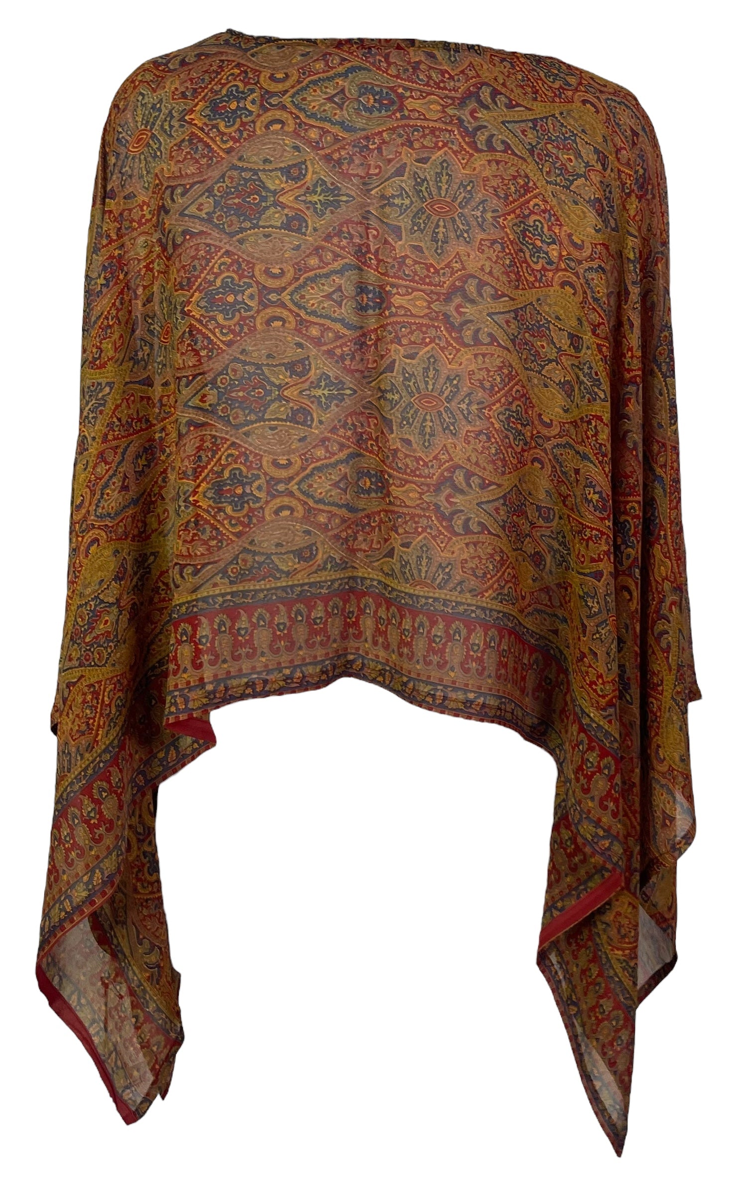 PRG7189 Sheer Avatar Pure Silk Capelet Poncho