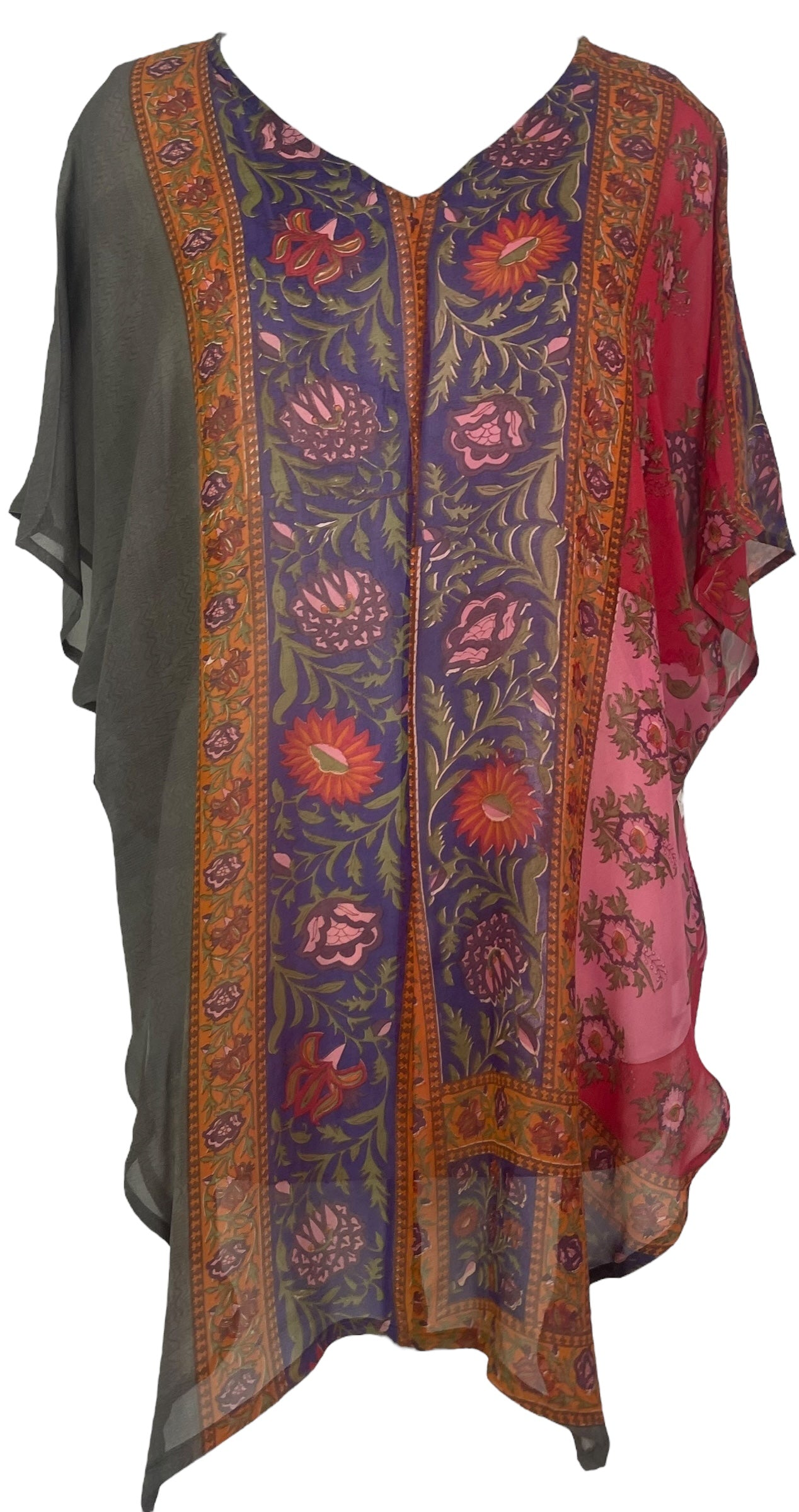 PRG8132 Sheer Avatar Pure Silk Waterfall Top