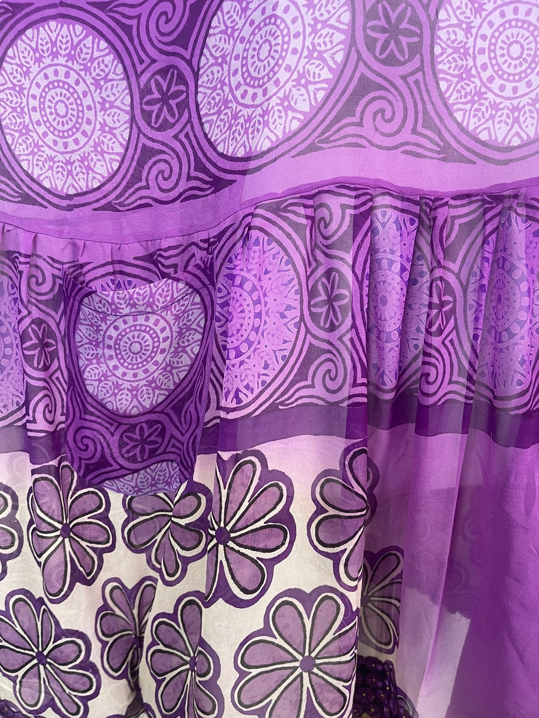 PRG8174 Sheer Wabi Sabi Pure Silk Boxy Babydoll Dress