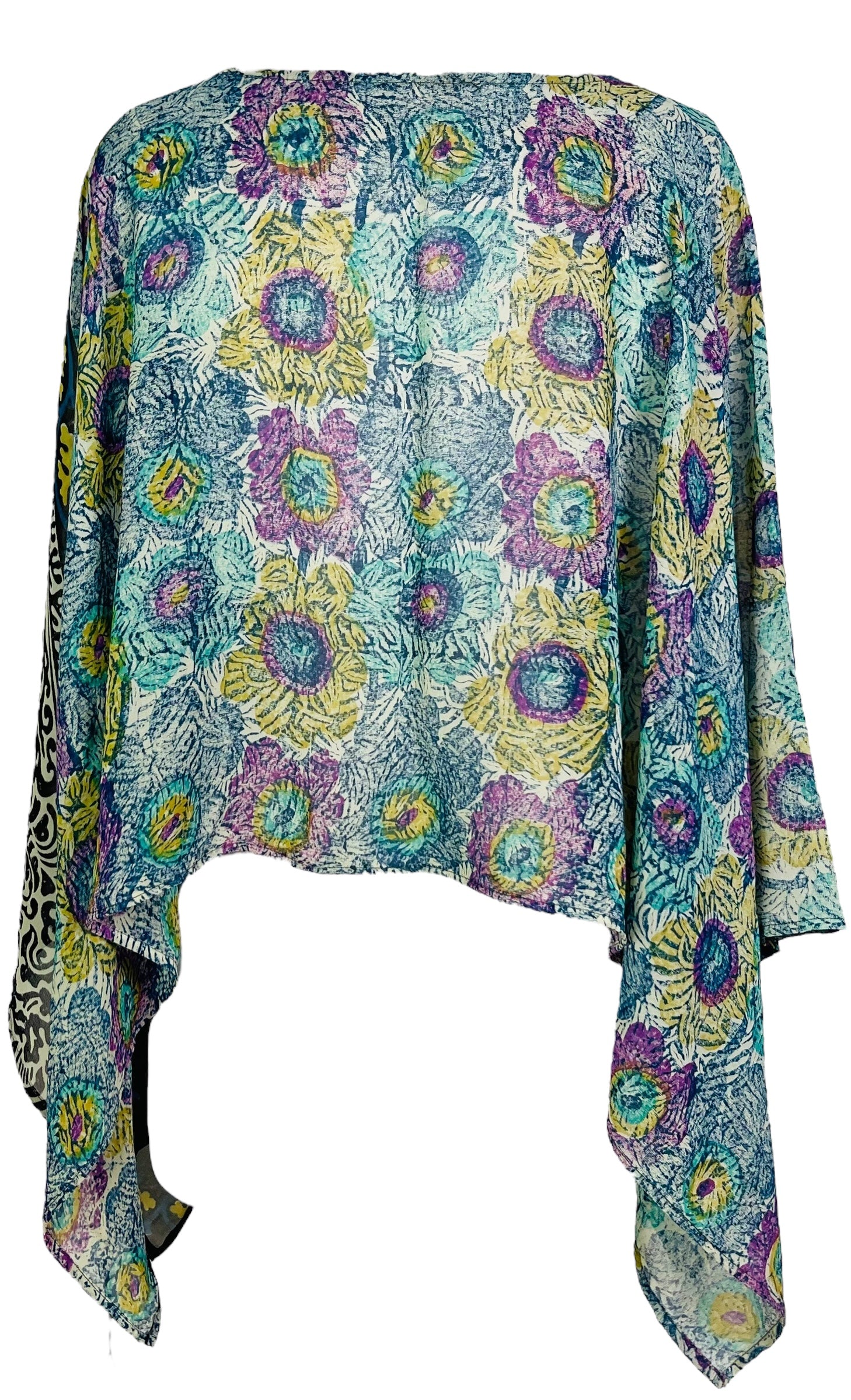 PRG6613 Sheer Avatar Pure Silk Capelet Poncho