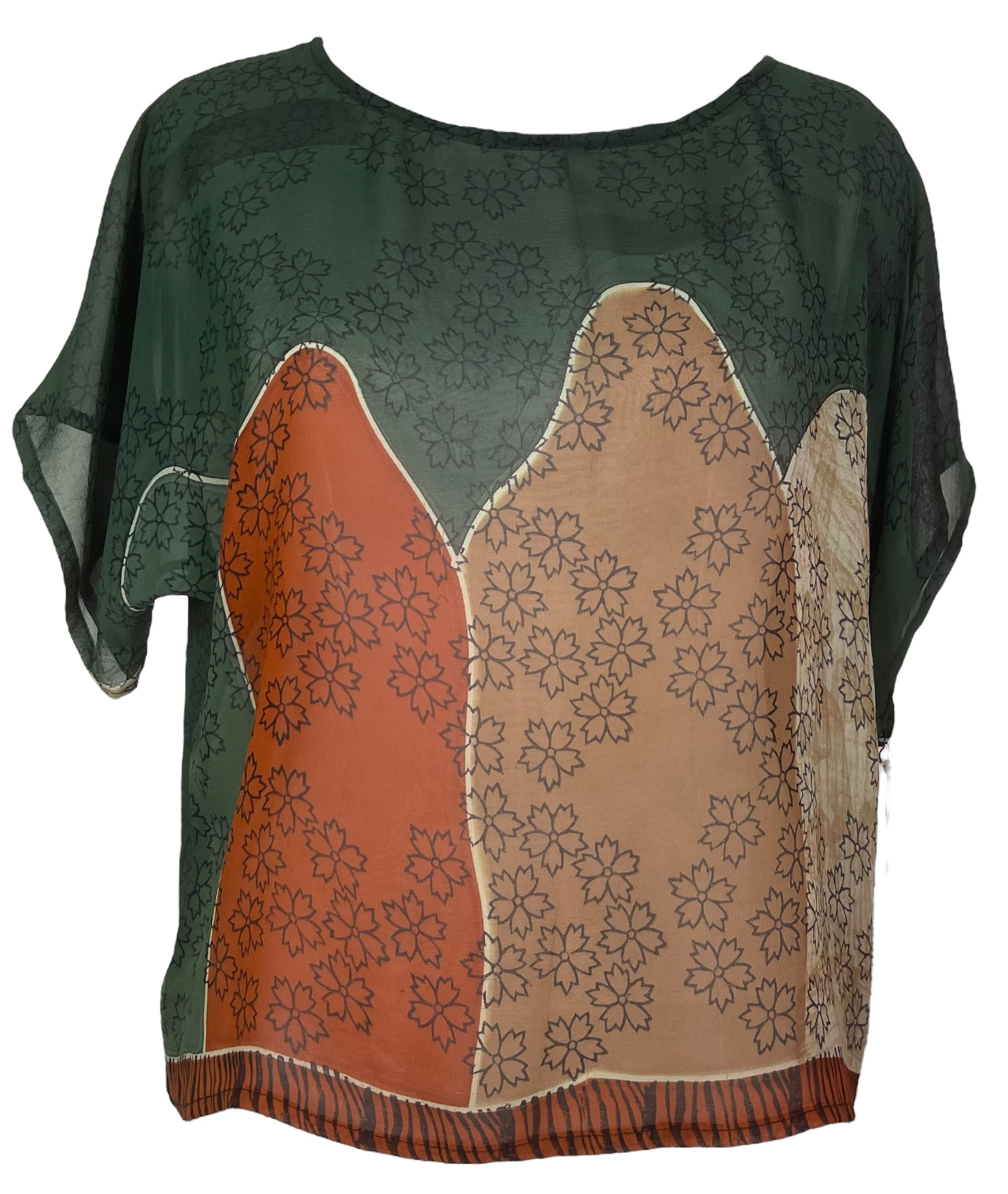 PRG4948 Sheer Avatar Pure Silk Boxy Top