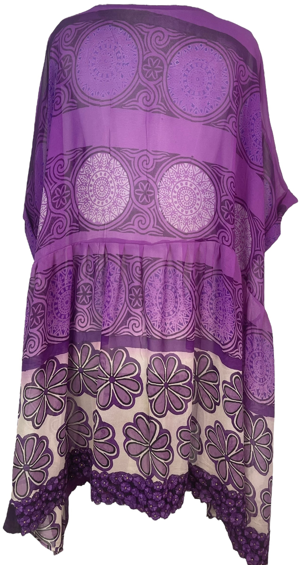 PRG8174 Sheer Wabi Sabi Pure Silk Boxy Babydoll Dress