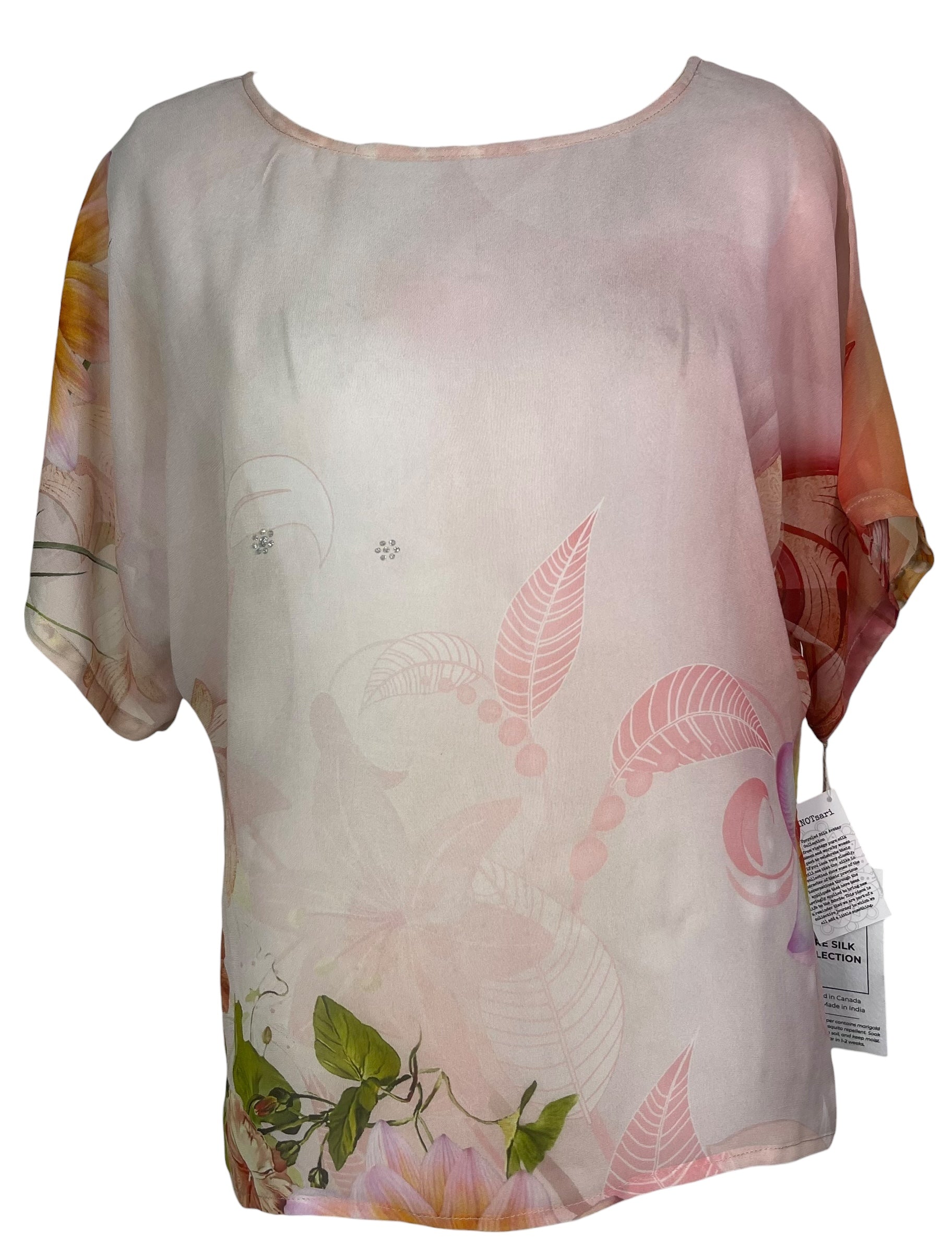 PREVIEW PRG8236 Sheer Avatar Pure Silk Side Slit Top by FEBRUARY2026 – Handmade ethical Side Slit Top from sariKNOTsari using upcycled silk. Designed in Canada for travel and slow fashion, loved from Toronto to LA to Sydney.