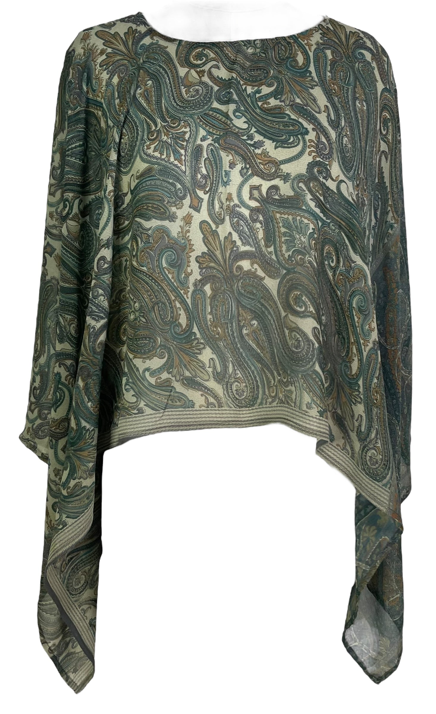 PRG7338 Sheer Avatar Pure Silk Capelet Poncho