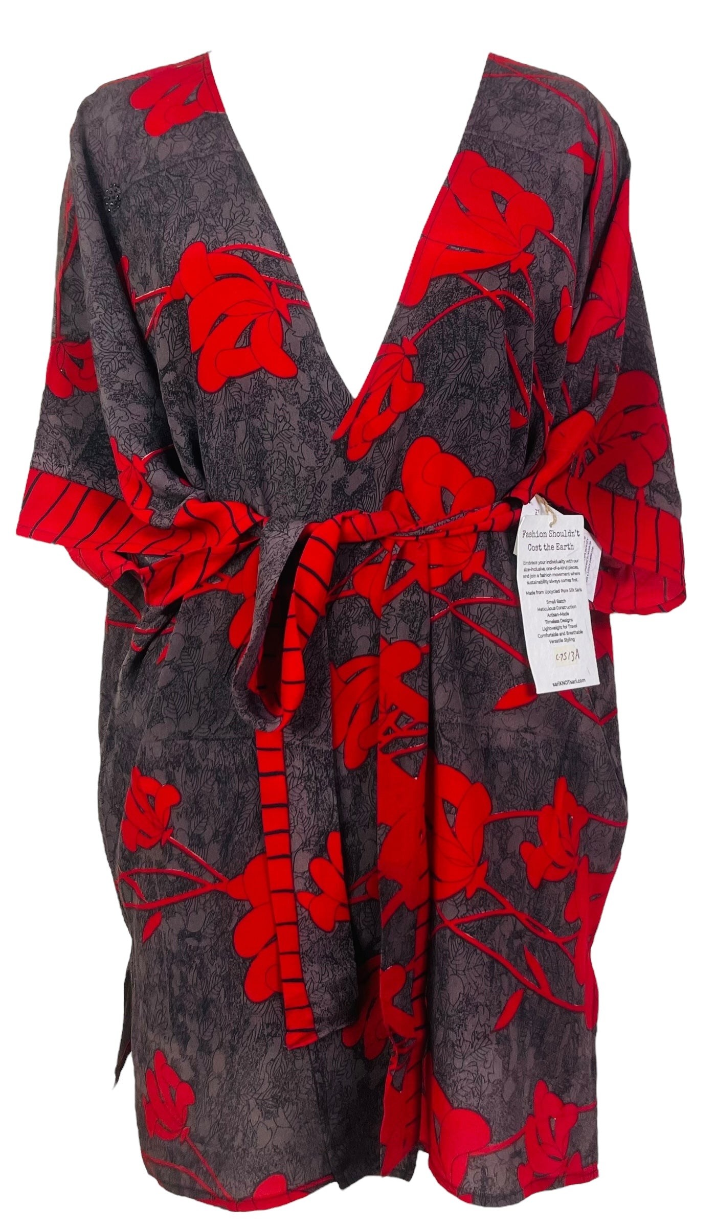 PRC7513A Avatar Pure Silk Kimono-Sleeved Jacket with Belt