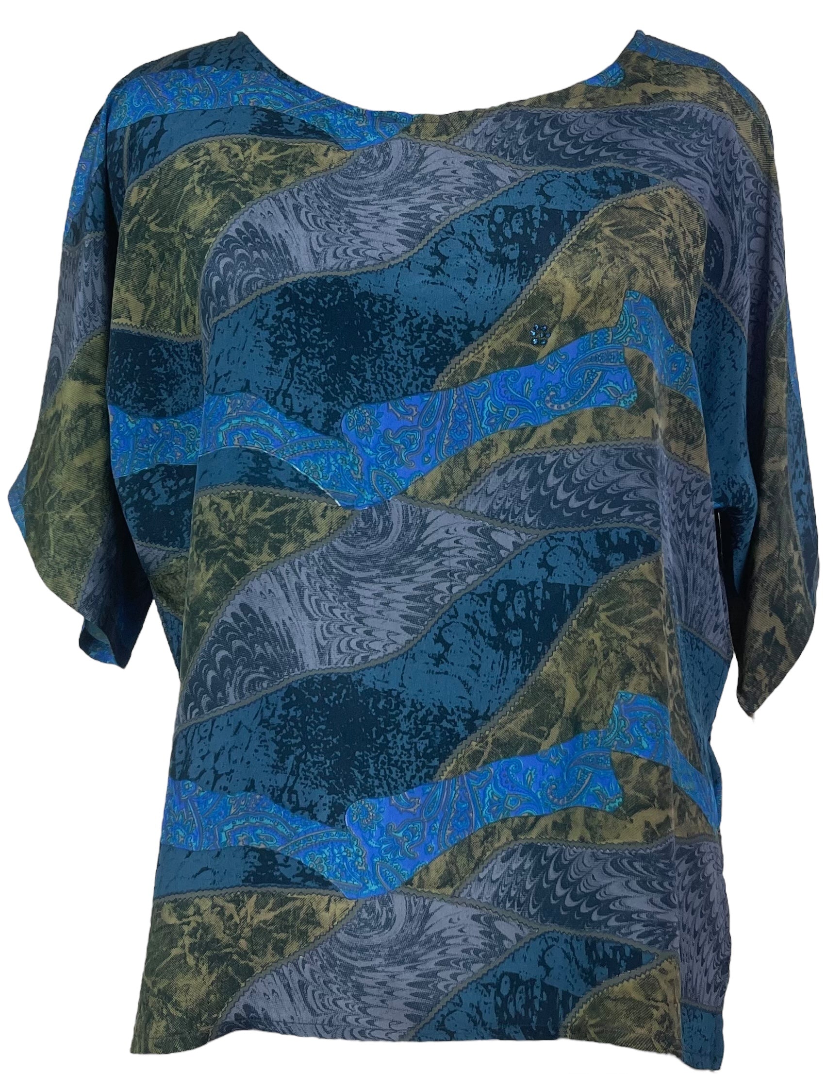 PRC7838 Avatar Pure Silk Side Slit Top