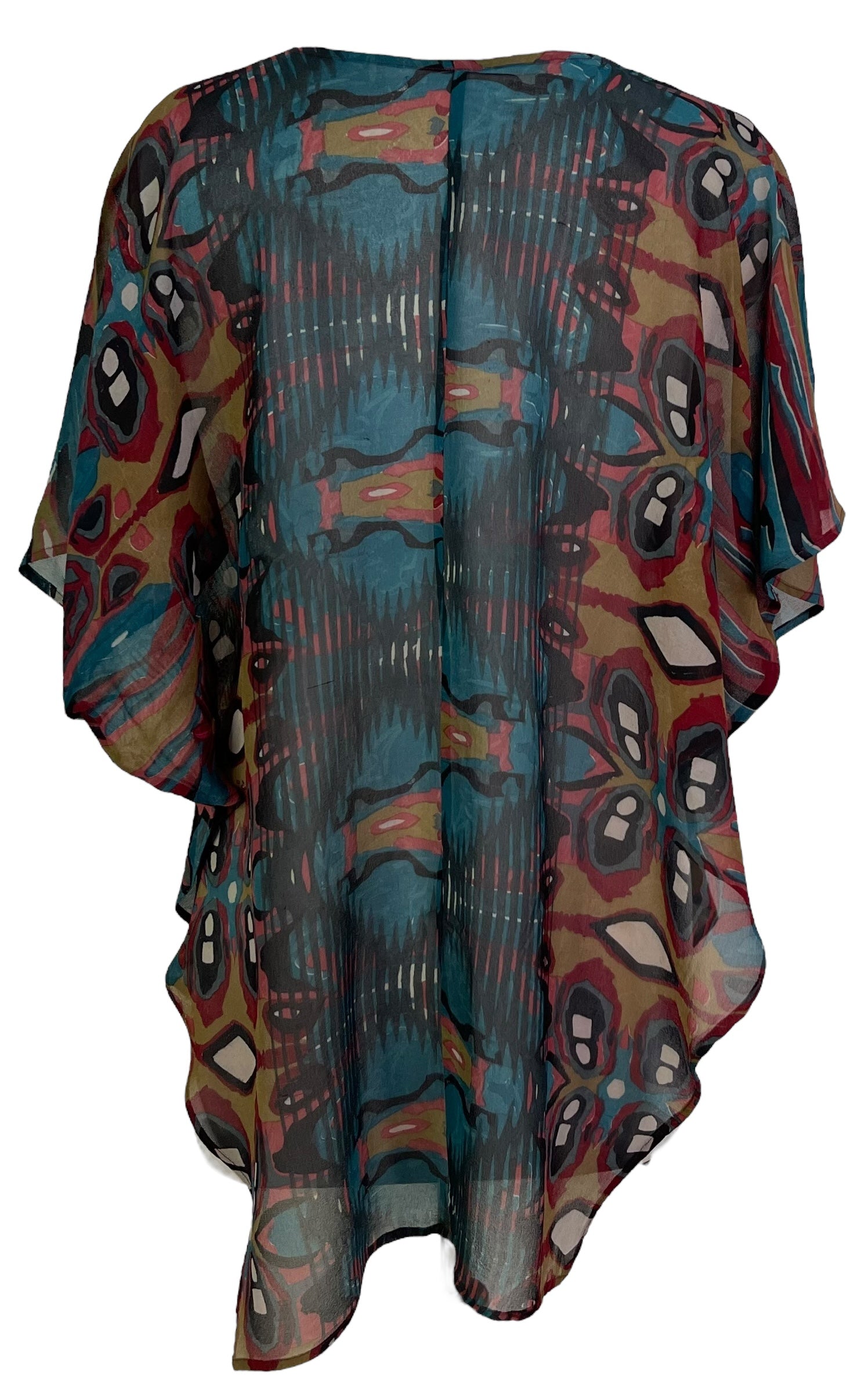 PRG7068 Sheer Avatar Pure Silk Waterfall Top