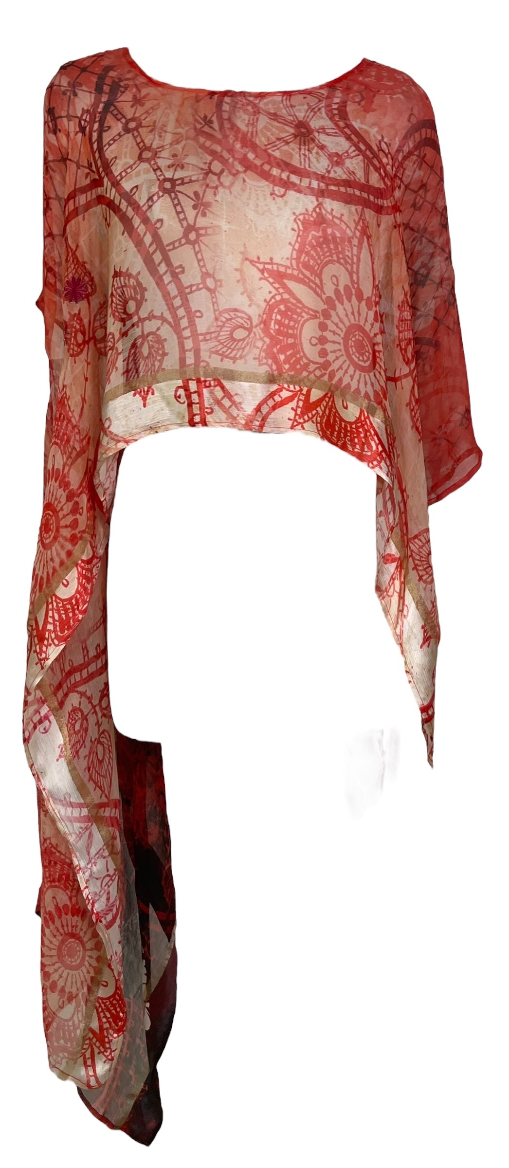 PCH8179 Very Sheer Wabi Sabi Pure Silk Chiffon Versatile Vest