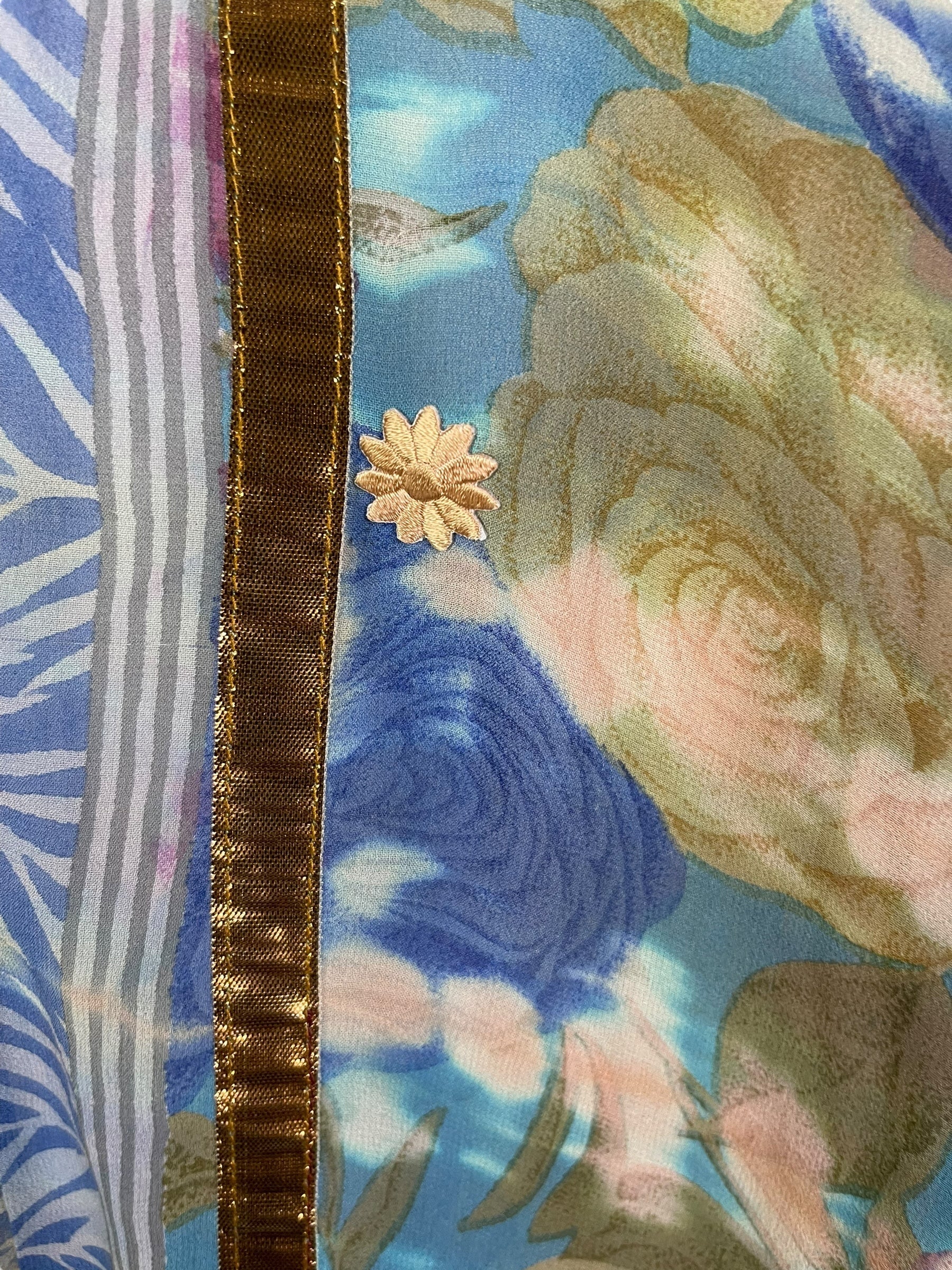 PRG6842 Sheer Sheer Avatar Pure Silk Waterfall Top