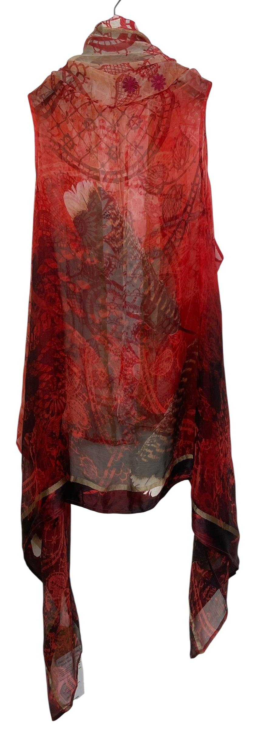 PCH8179 Very Sheer Wabi Sabi Pure Silk Chiffon Versatile Vest