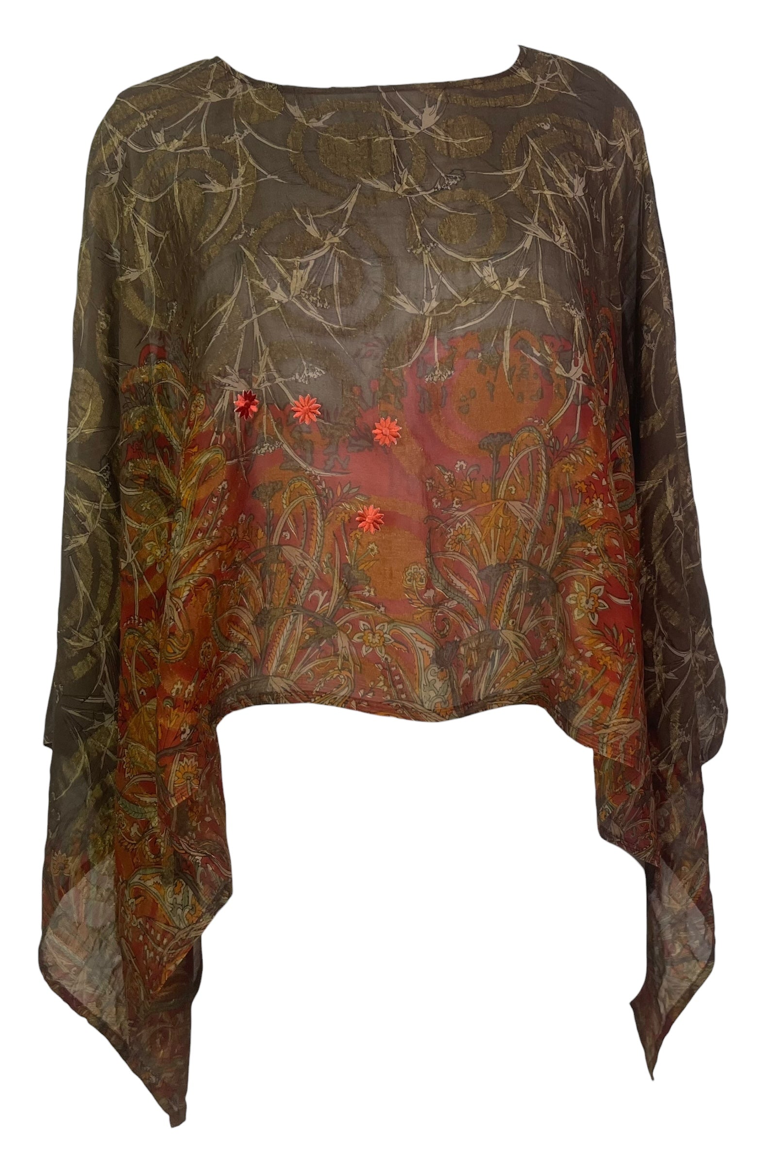 PREVIEW PRG8343 Sheer Pure Silk Wabi Sabi Capelet Poncho