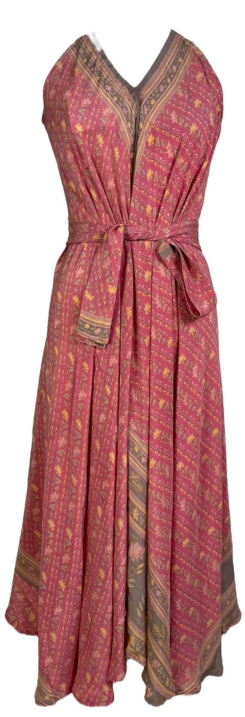 PRC7231 Avatar Pure Silk Maxi Dress with Belt