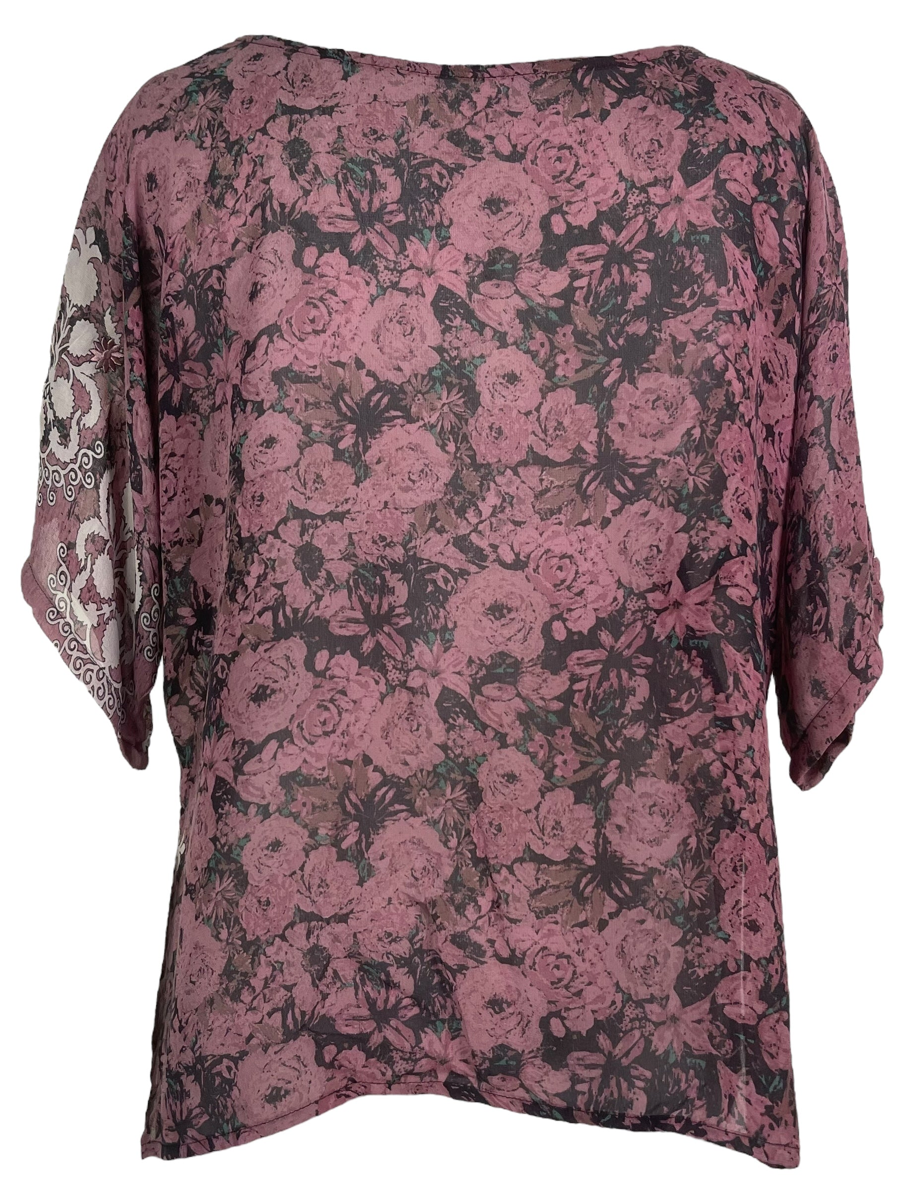 PRG8119 Sheer Avatar Pure Silk Side Slit Top