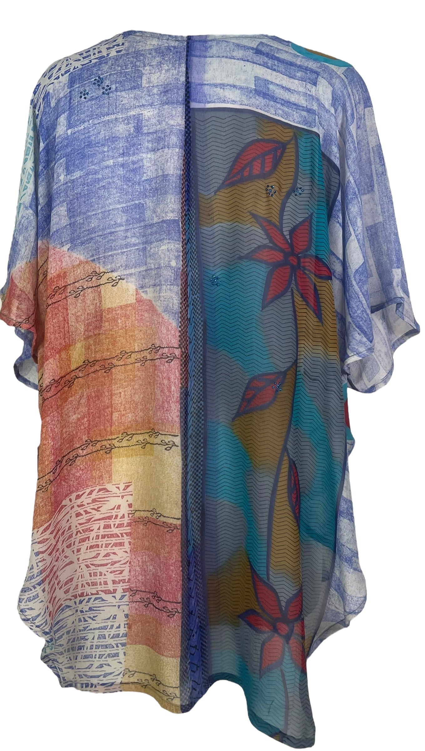 PRG8127 Sheer Avatar Pure Silk Waterfall Top