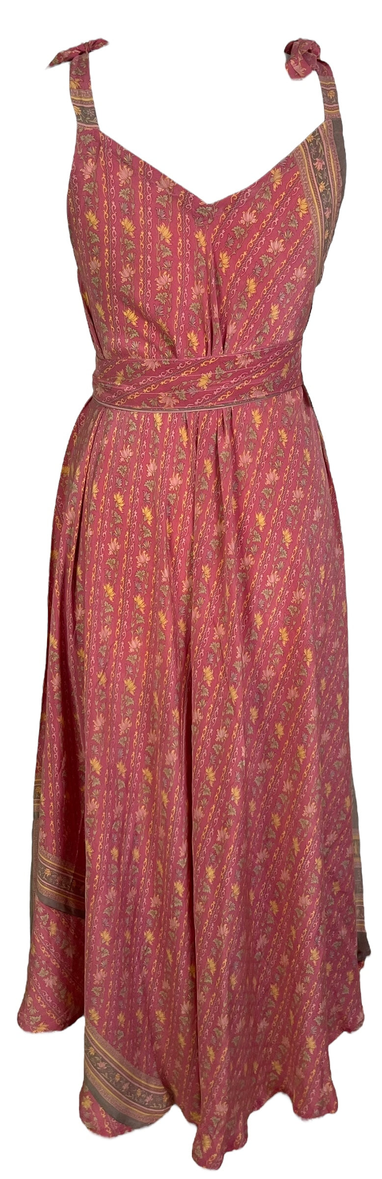 PRC7231 Avatar Pure Silk Maxi Dress with Belt