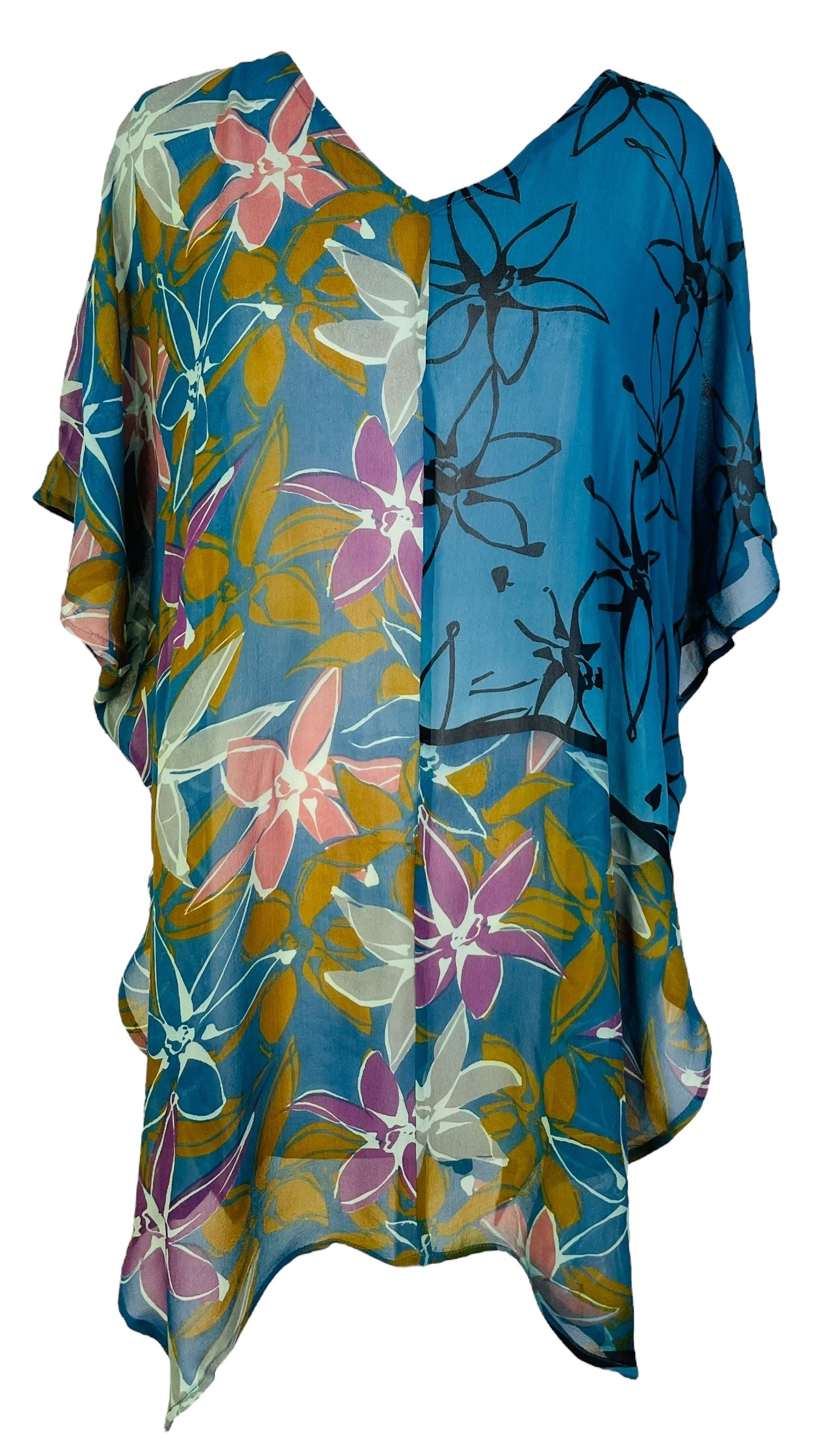 PRG7061 Sheer Wabi Sabi Pure Silk Waterfall Top