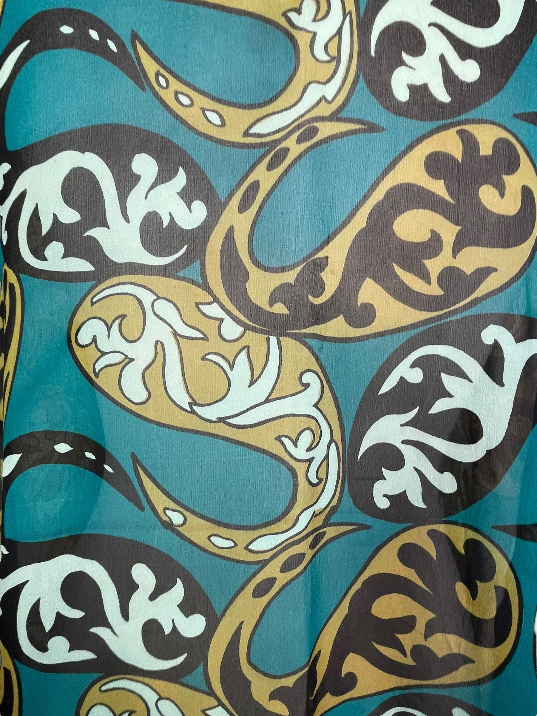 PRG7717 Sheer Wabi Sabi Pure Silk Short Kaftan Tunic with Slits