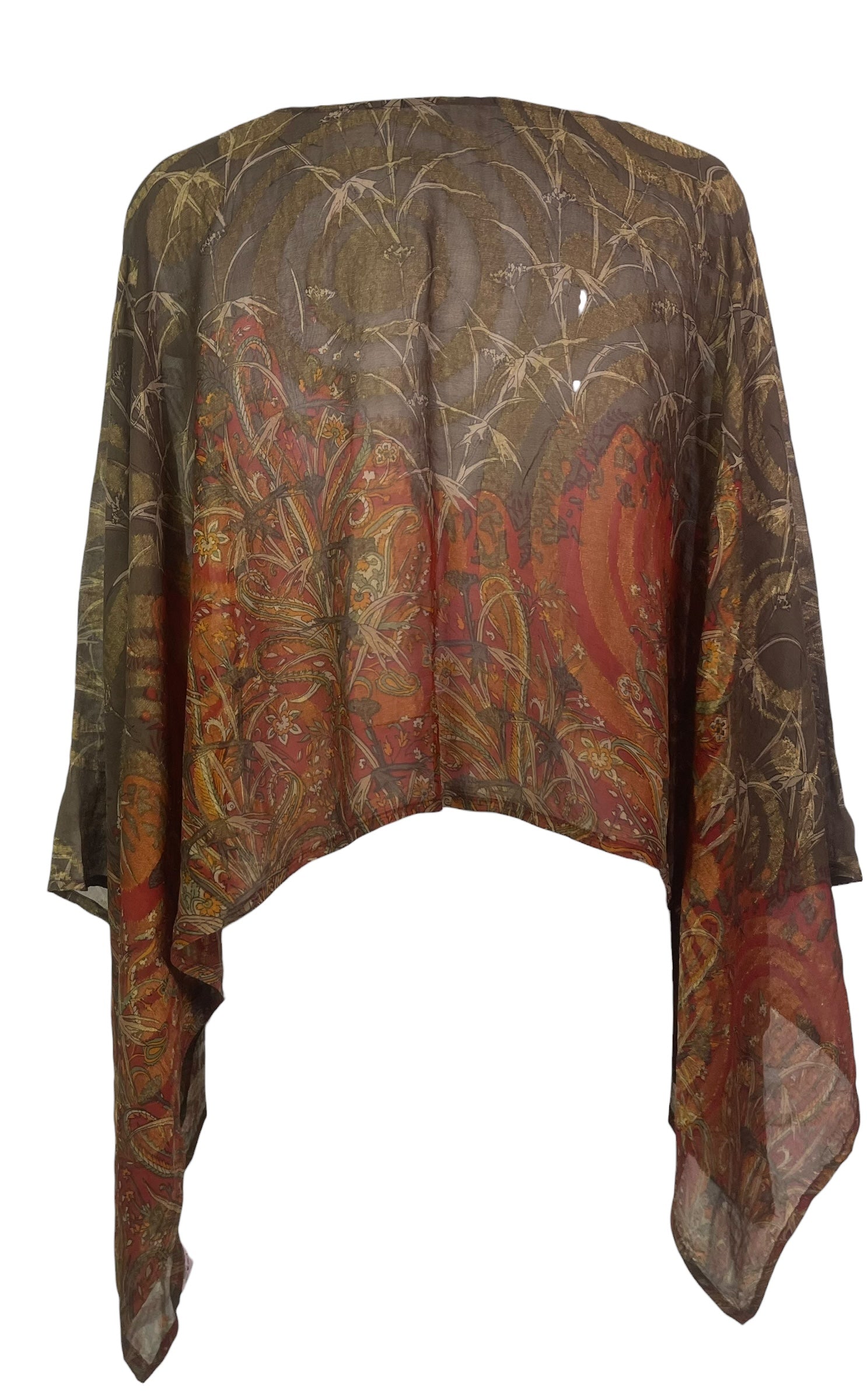 PREVIEW PRG8343 Sheer Pure Silk Wabi Sabi Capelet Poncho