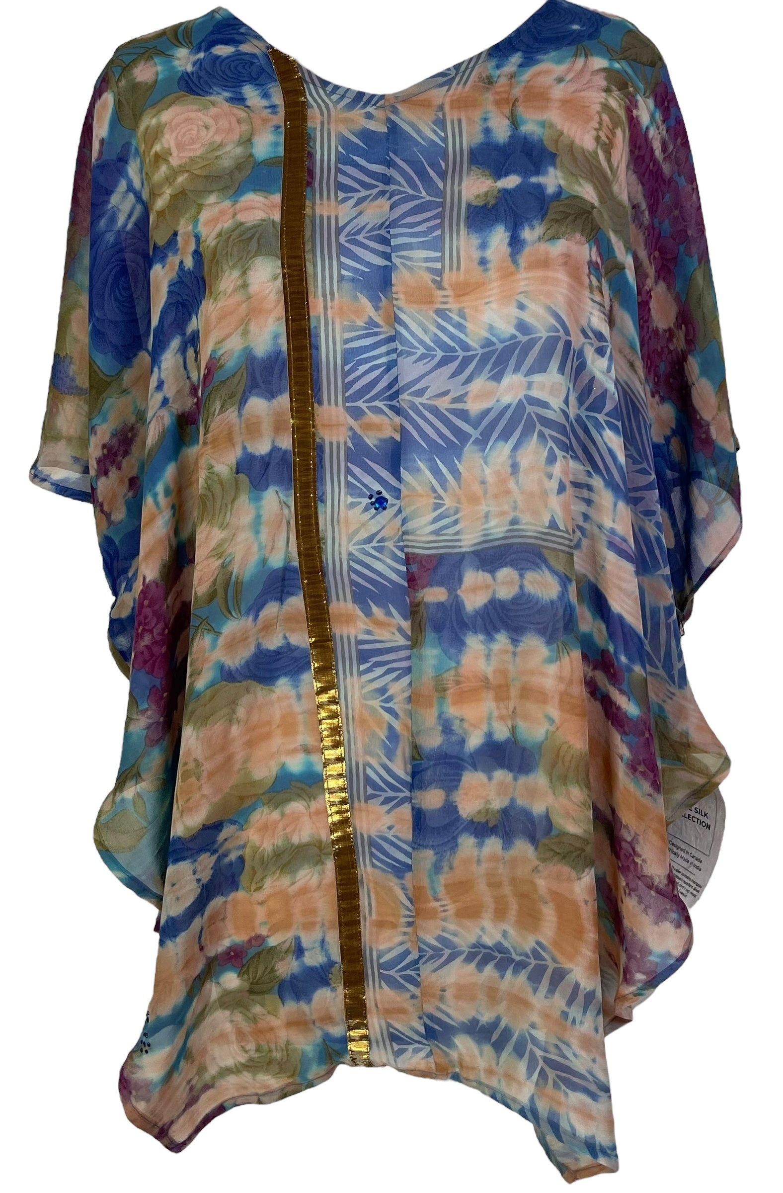 PRG6842 Sheer Sheer Avatar Pure Silk Waterfall Top