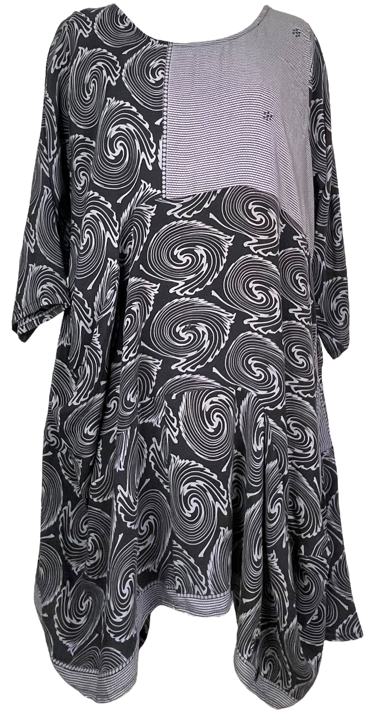 PRC7816 Avatar Pure Silk Sculptural Long Tunic Dress