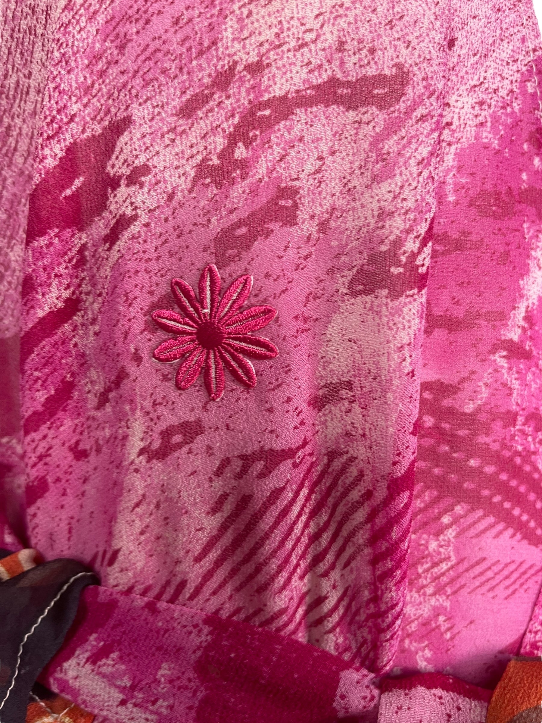 PRG7651 Sheer Avatar Long Pure Silk Kimono Sleeved Duster with Belt