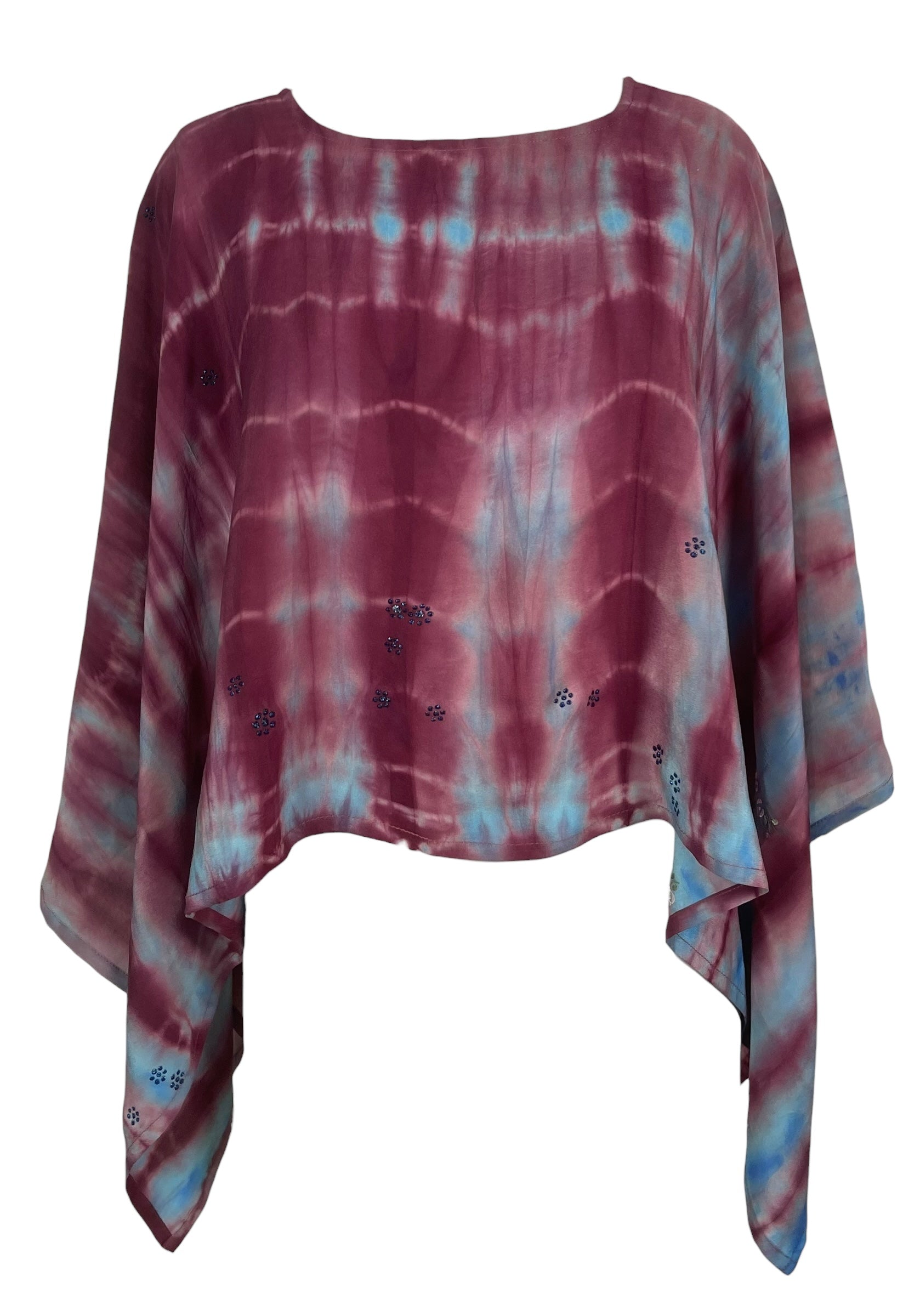 PREVIEW PRC8323 Avatar Pure Silk Capelet Poncho by FEBRUARY2026 – Handmade ethical Poncho from sariKNOTsari using upcycled silk. Designed in Canada for travel and slow fashion, loved from Toronto to LA to Sydney.