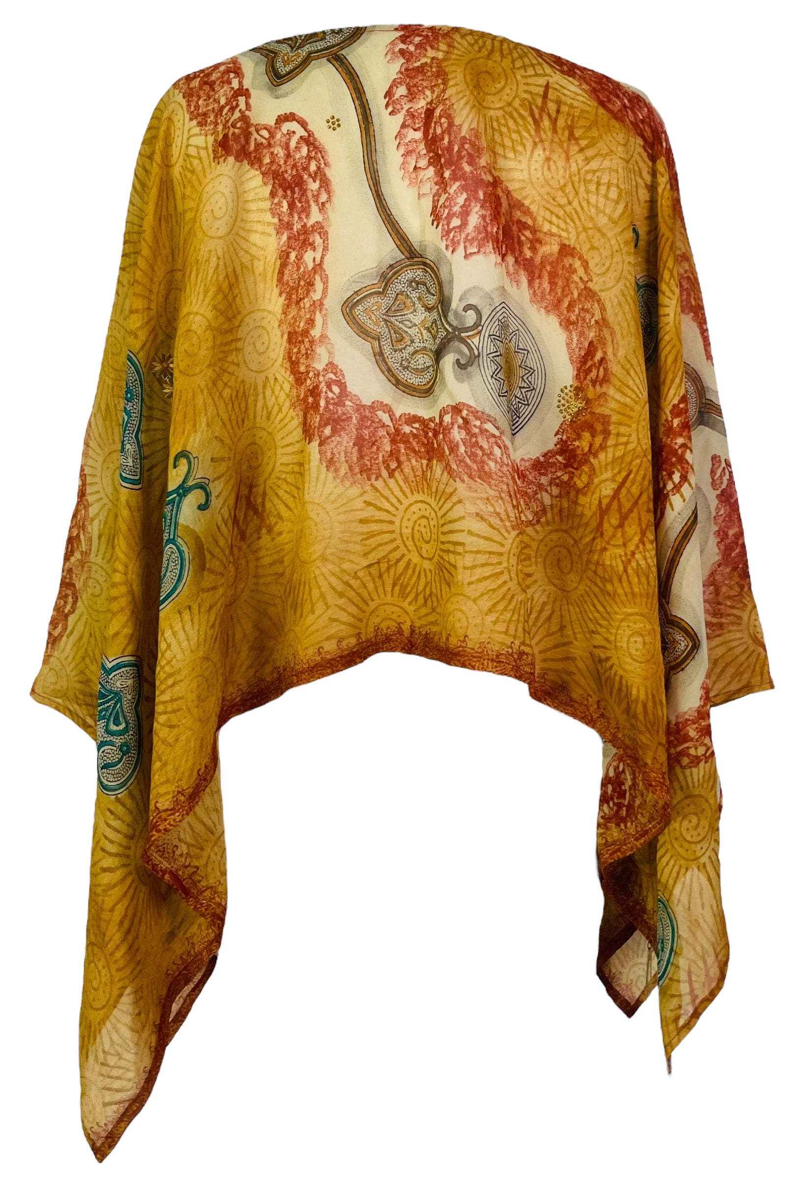 PRG7715 Sheer Avatar Pure Silk Capelet Poncho