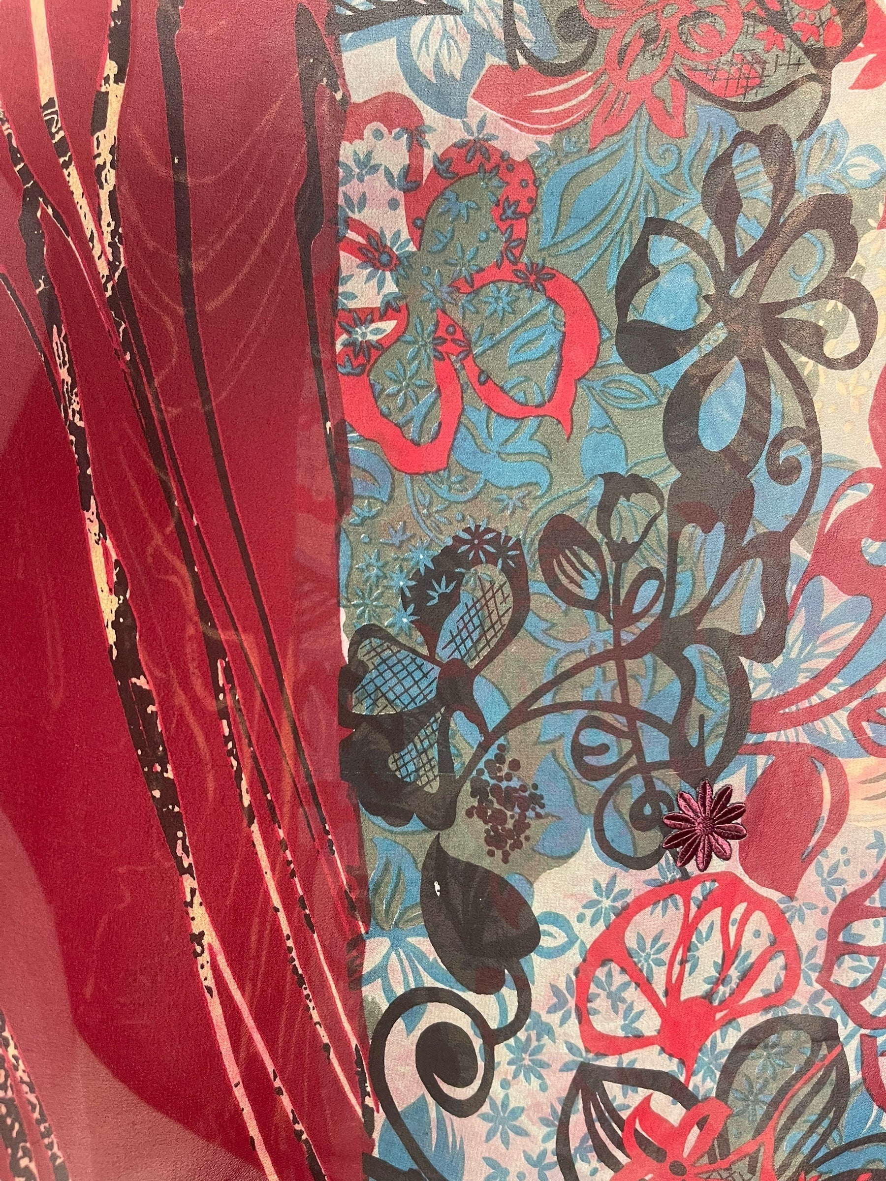 PRG8115 Sheer Wabi Sabi Pure Silk Kimono-Sleeved Top