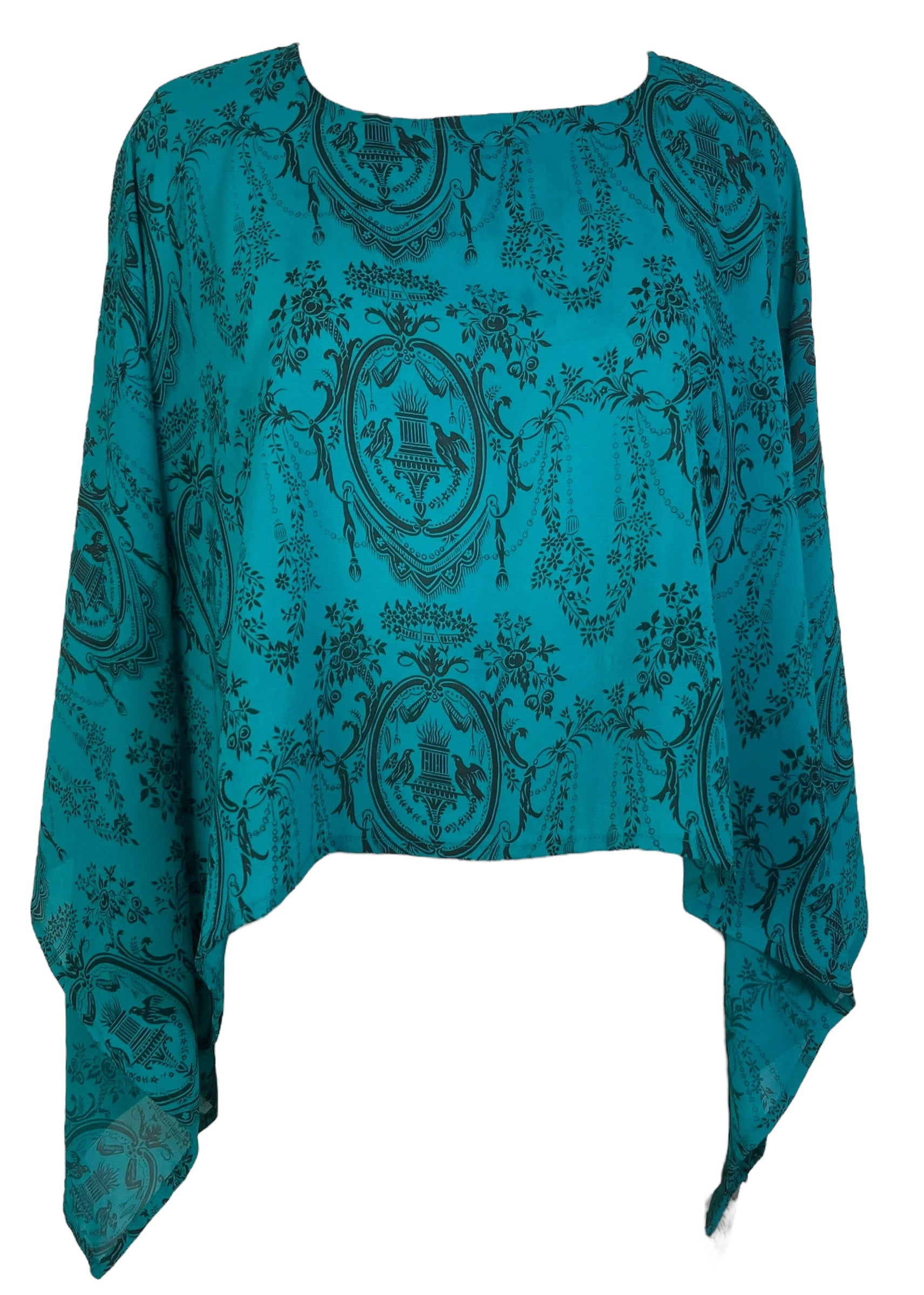 PREVIEW PRG7958 Sheer Pure Silk Wabi Sabi Capelet Poncho by DECEMBER2025 – Handmade ethical Poncho from sariKNOTsari using upcycled silk. Designed in Canada for travel and slow fashion, loved from Toronto to LA to Sydney.