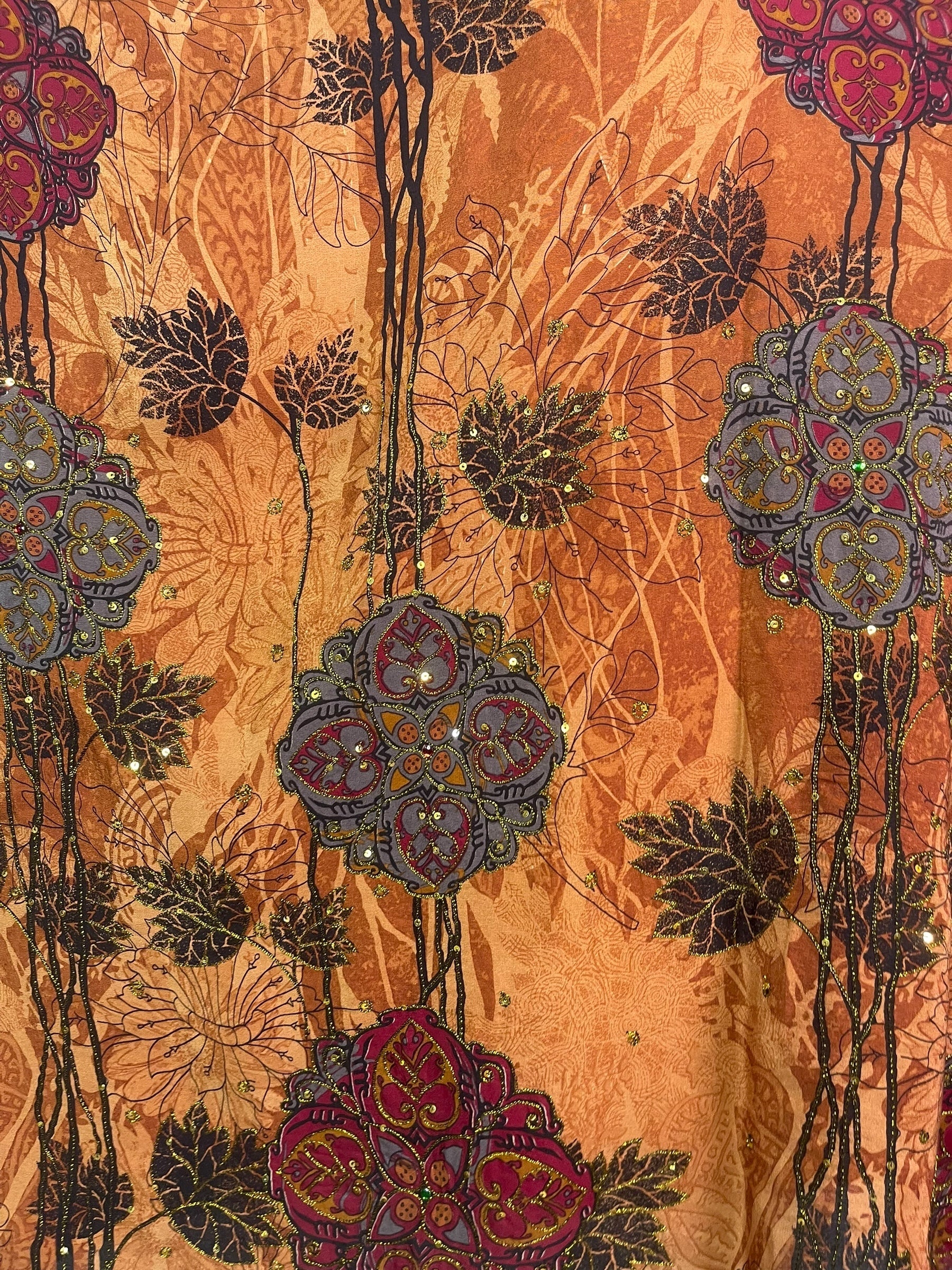 PRC8297 Avatar Pure Silk Short Kaftan Tunic with Slits