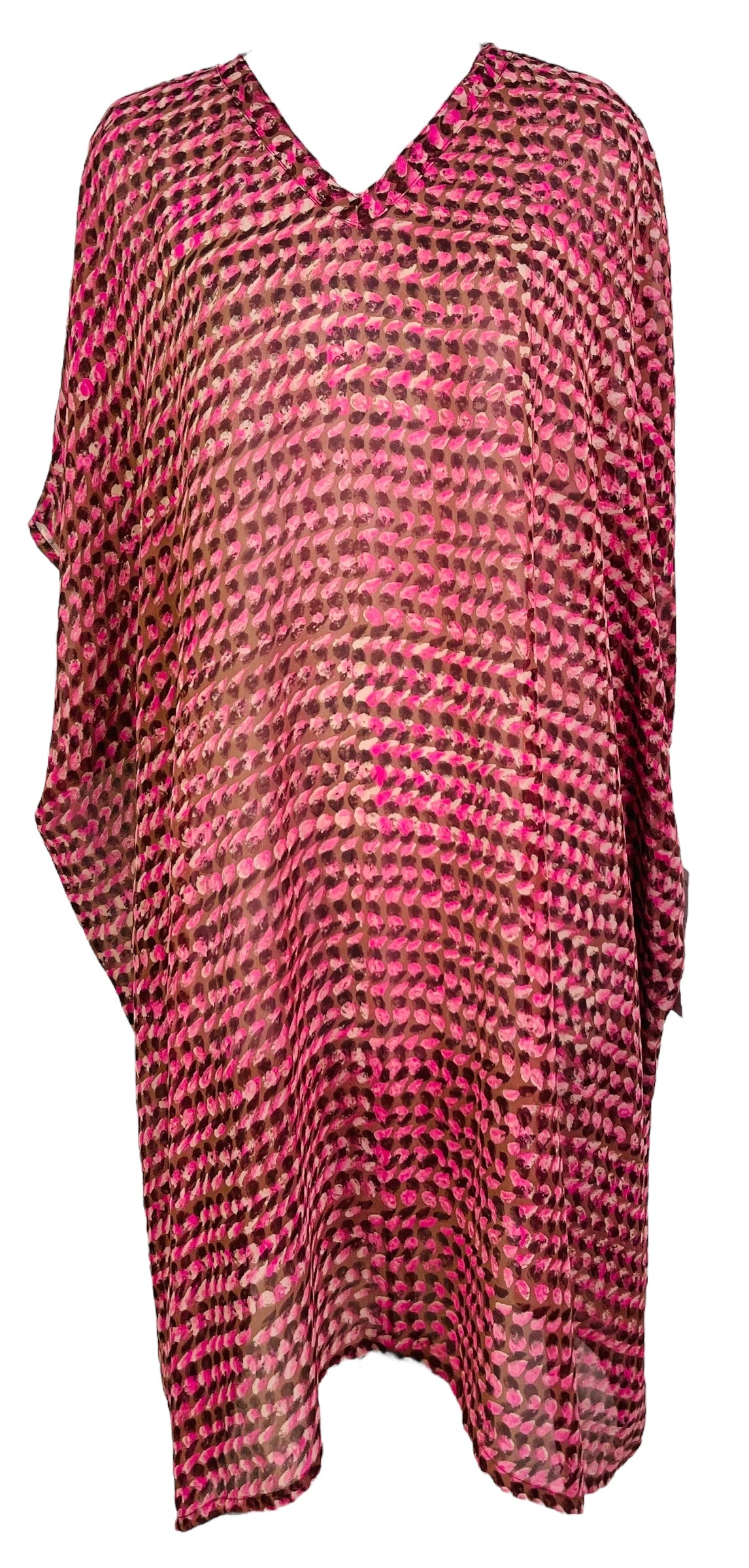 PRG7484 Sheer Avatar Pure Silk Midi Length Kaftan