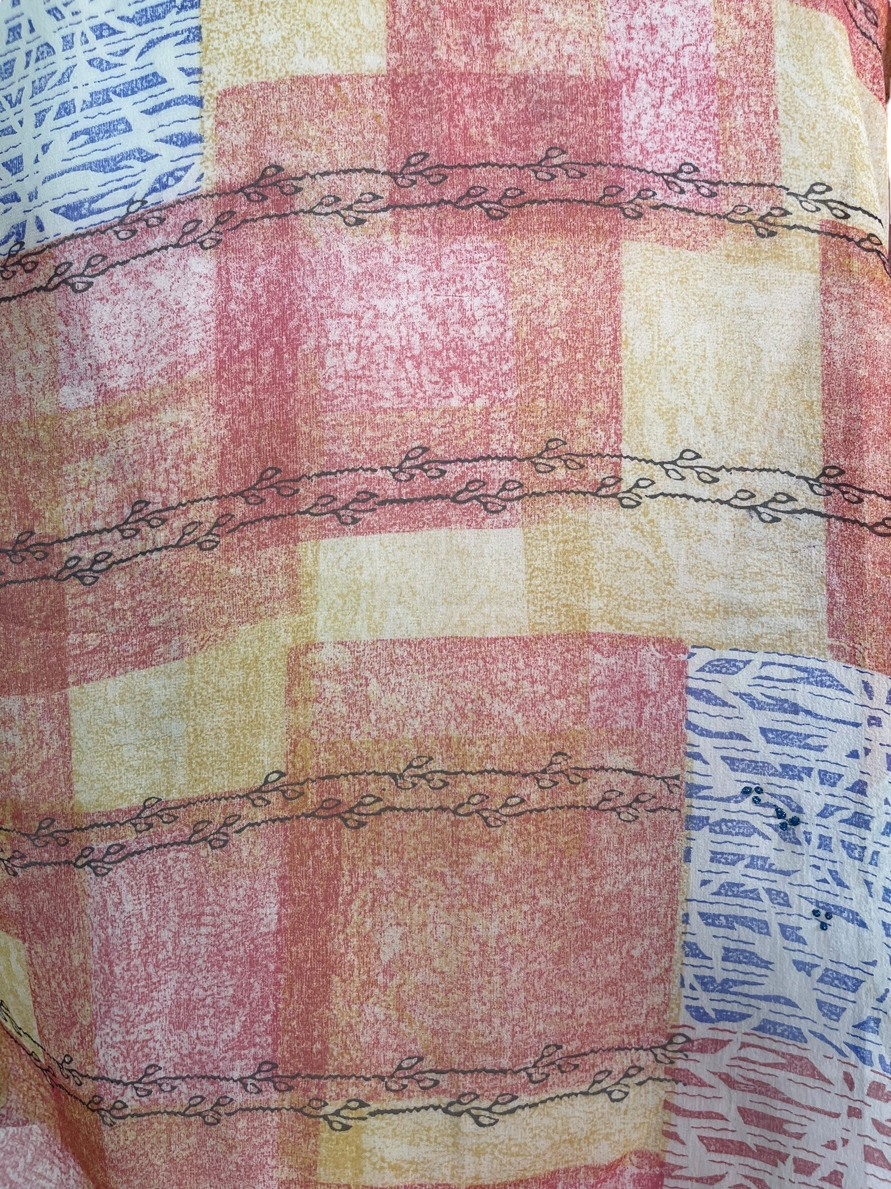 PRG8127 Sheer Avatar Pure Silk Side Slit Top