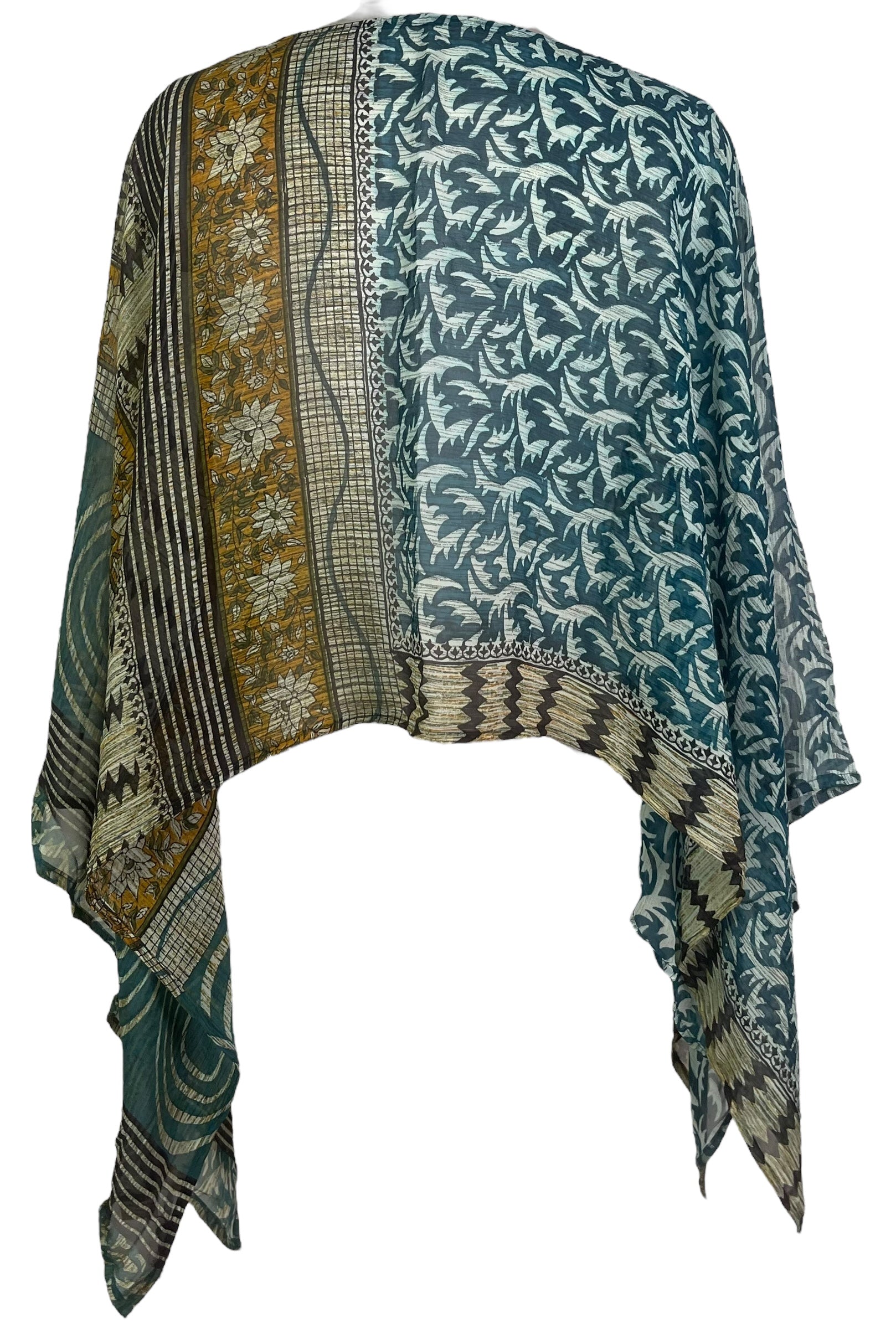 PRG7490 Sheer Avatar Pure Silk Capelet Poncho