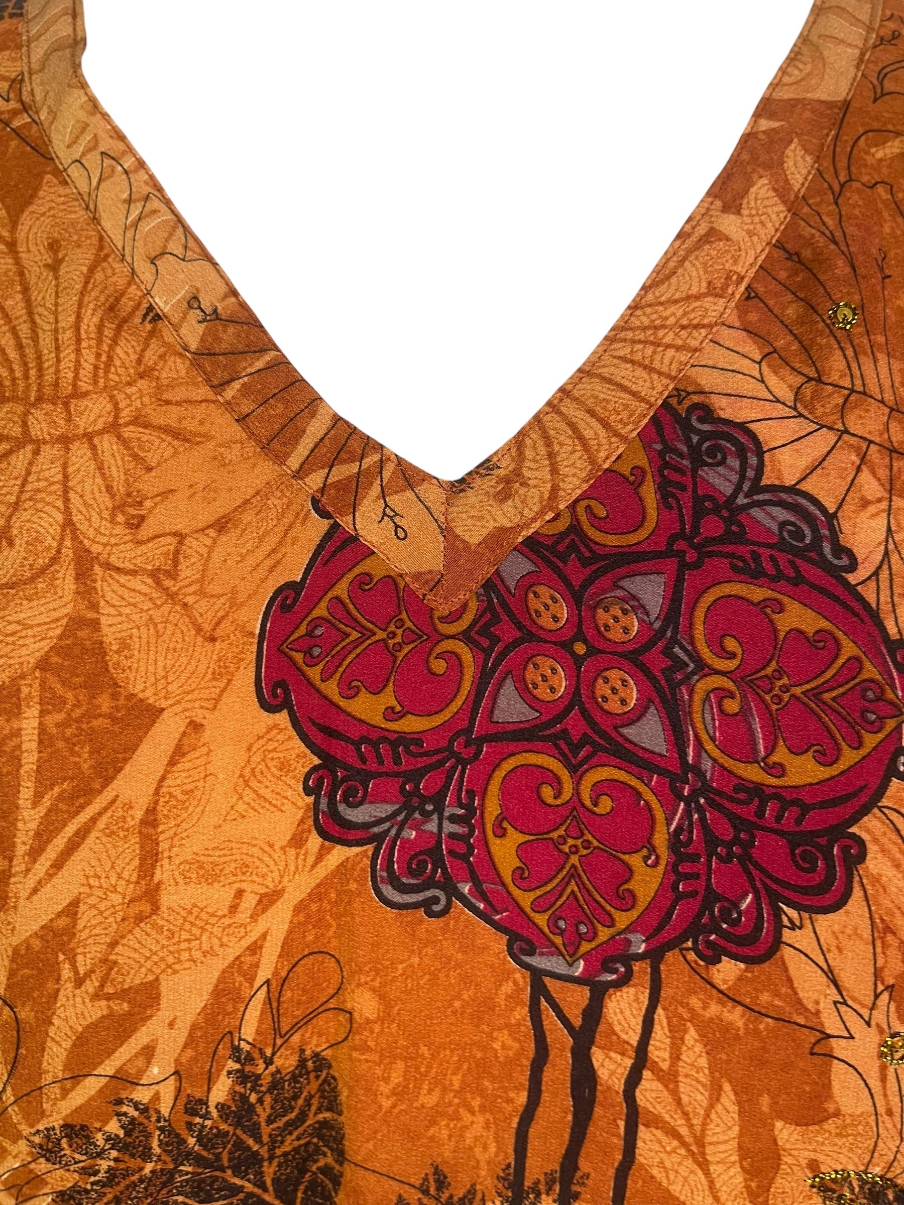 PRC8297 Avatar Pure Silk Short Kaftan Tunic with Slits