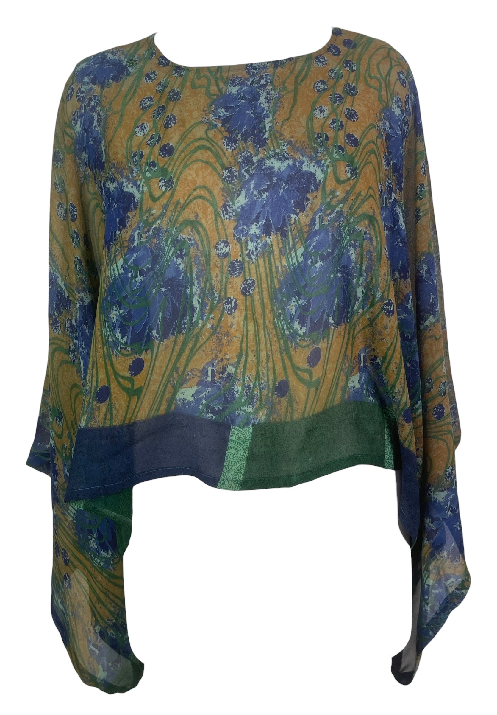 PREVIEW PRG8526 Sheer Wabi Sabi Pure Silk Kimono-Sleeved Top