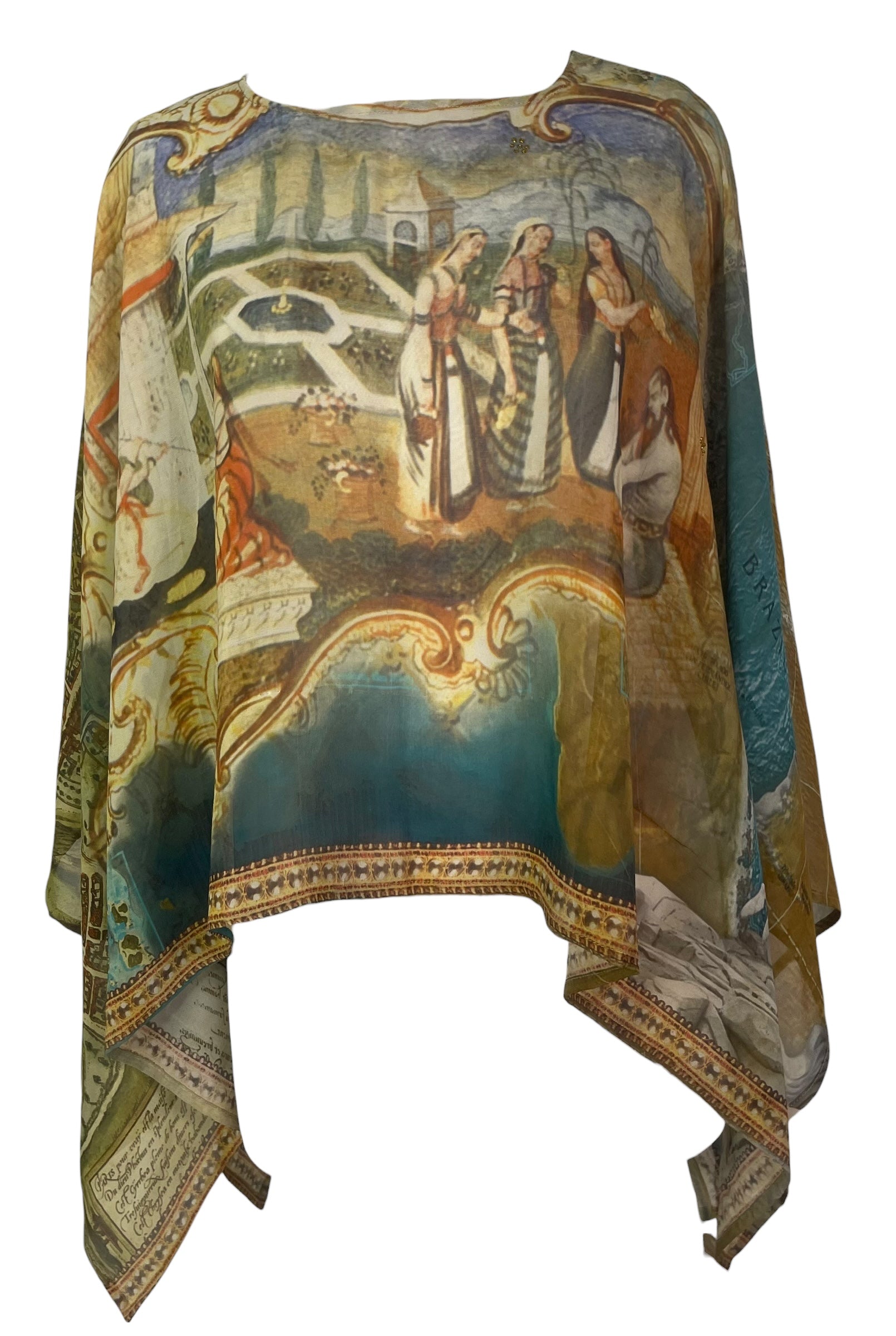 PREVIEW PRG8581A Sheer Pure Silk Wabi Sabi Capelet Poncho