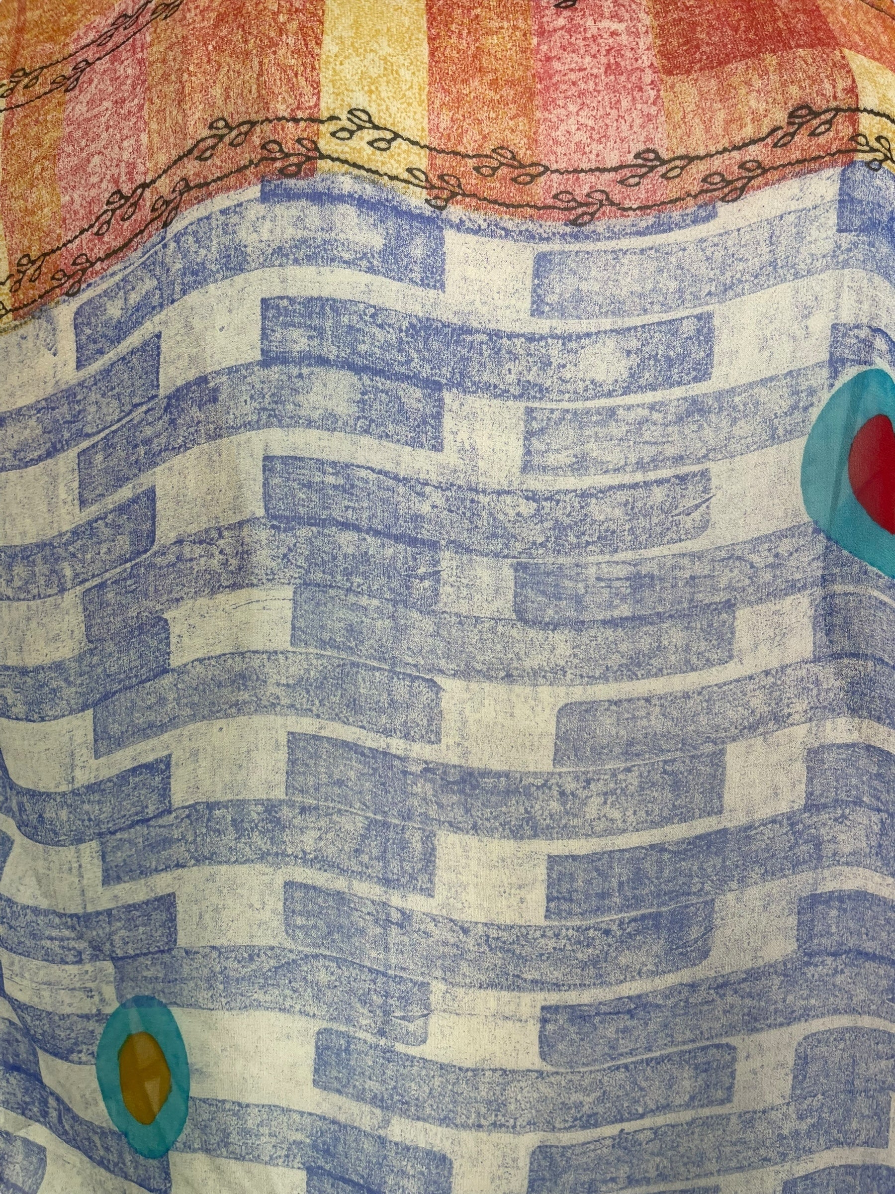 PRG8127 Sheer Avatar Pure Silk Side Slit Top