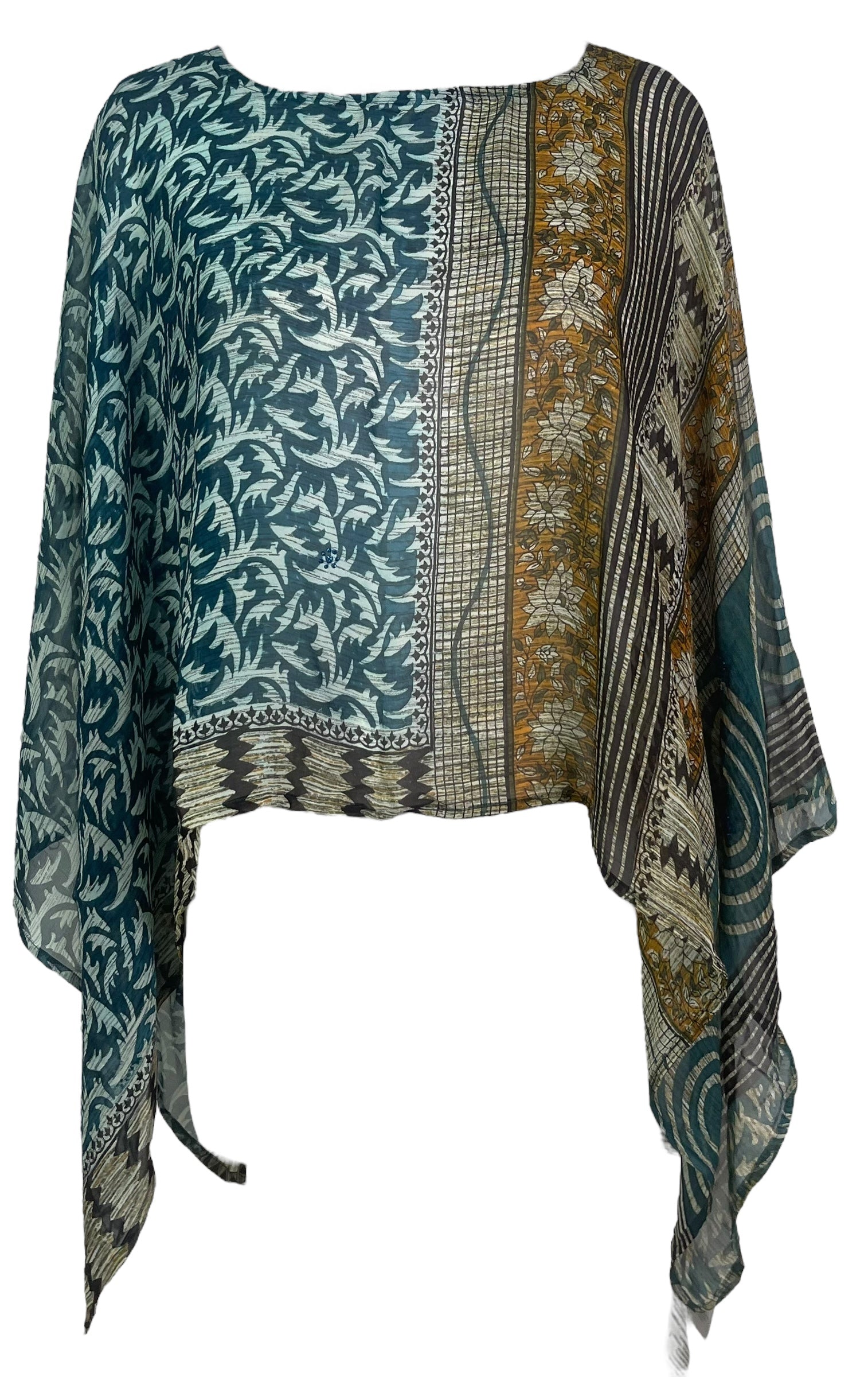 PRG7490 Sheer Avatar Pure Silk Capelet Poncho