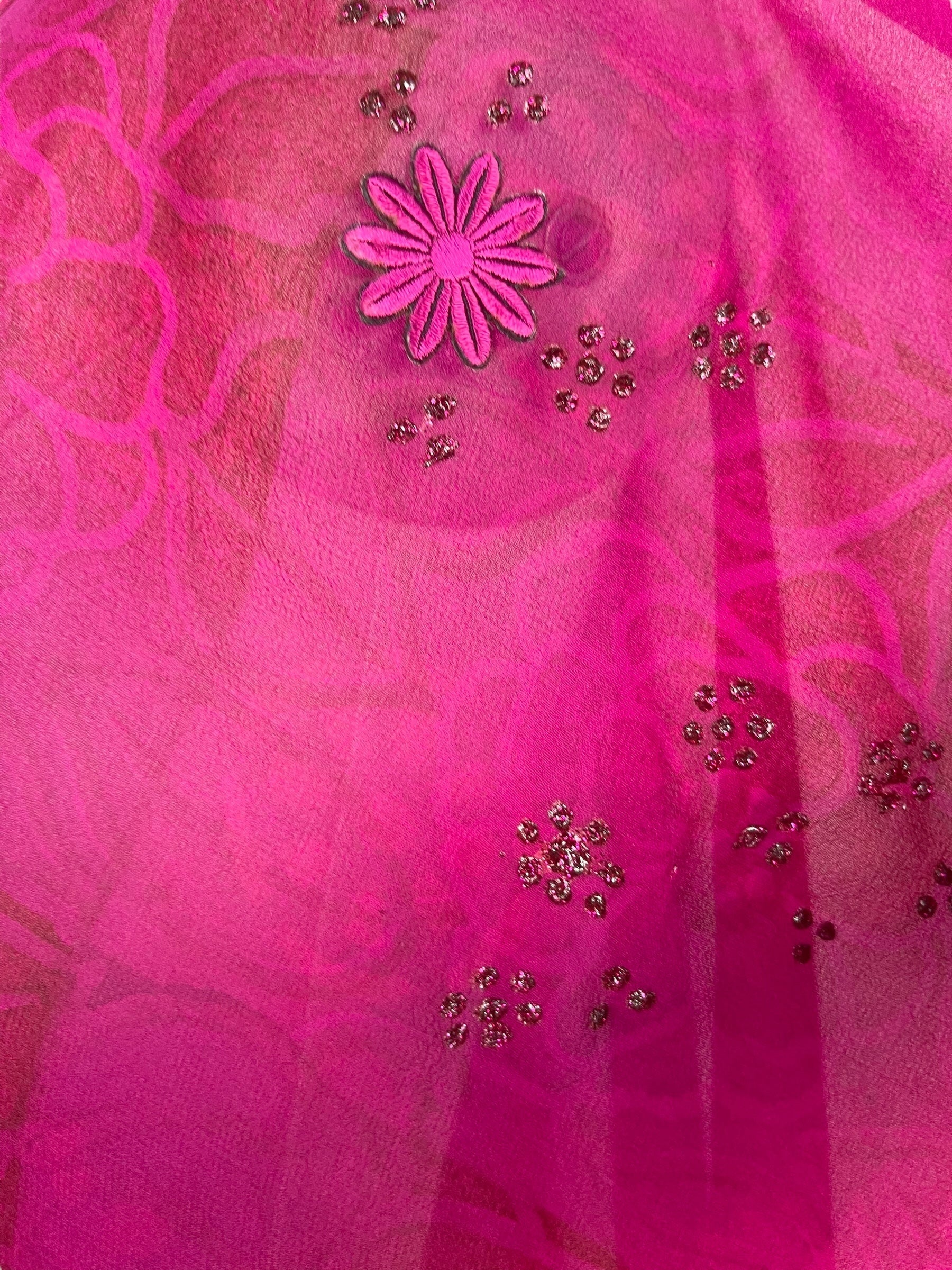 DEEANNS PRG8058 Sheer Avatar Pure Silk Long Tunic with Side Ties