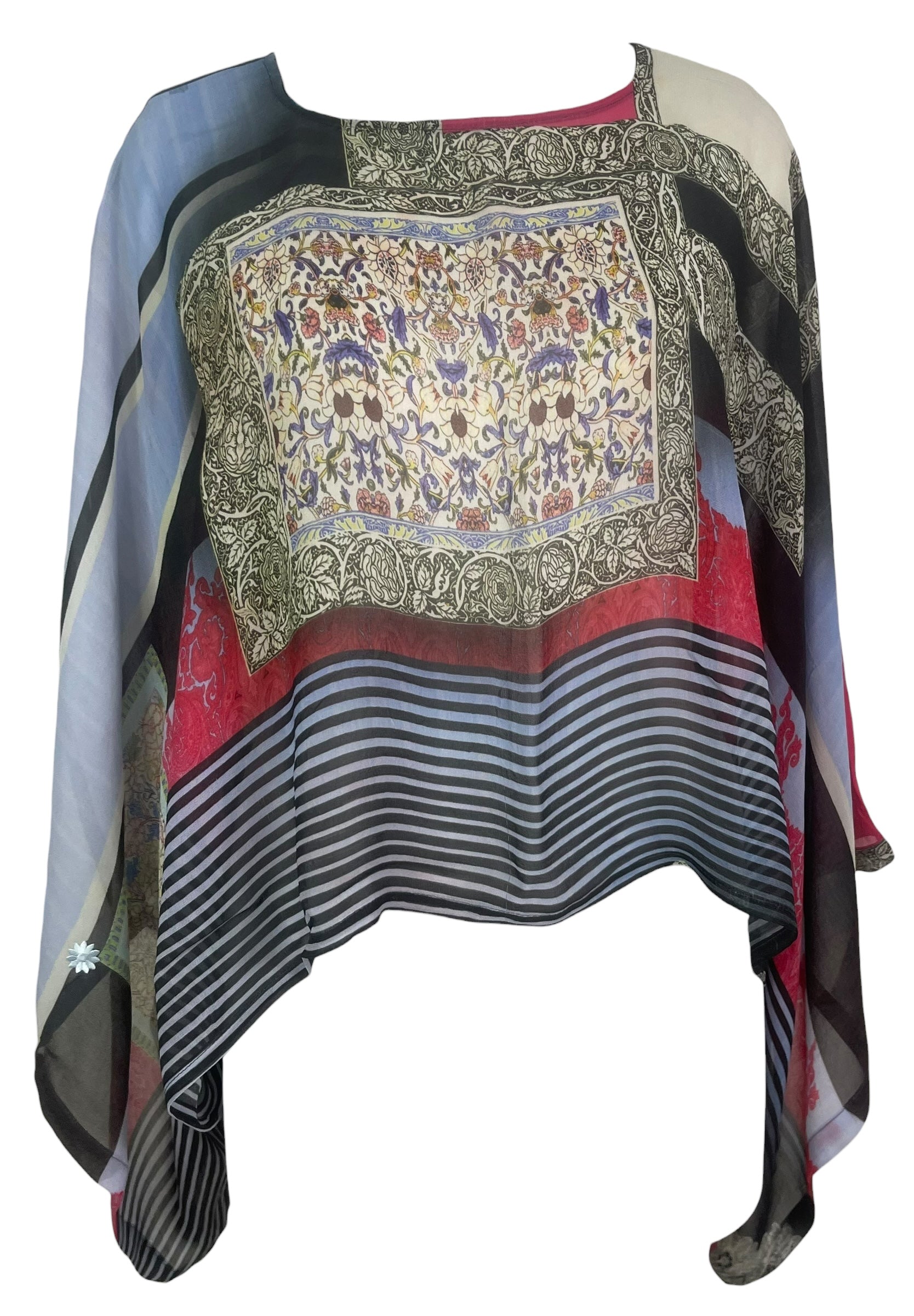 PREVIEW PRG8619 Sheer Wabi Sabi Pure Silk Kimono-Sleeved Top