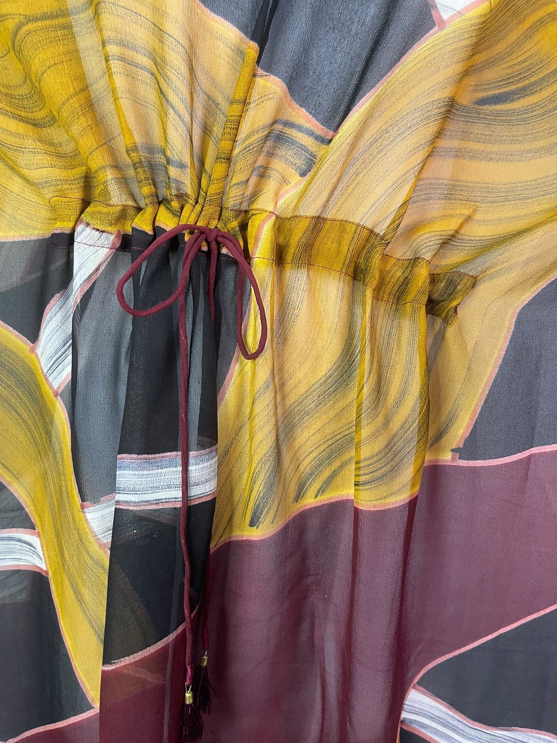 PRG7609 Sheer Wabi Sabi Pure Silk Maxi Kaftan