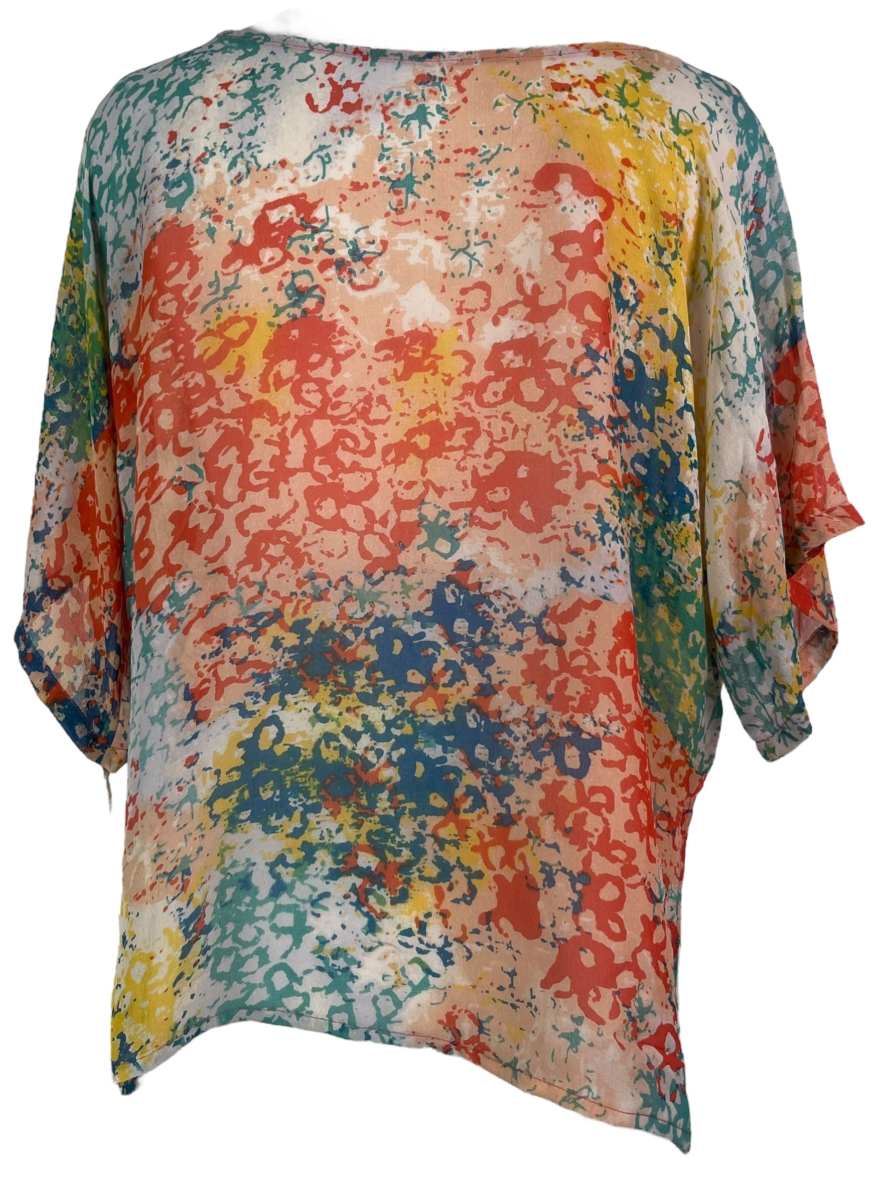 PRG8109 Sheer Avatar Pure Silk Side Slit Top