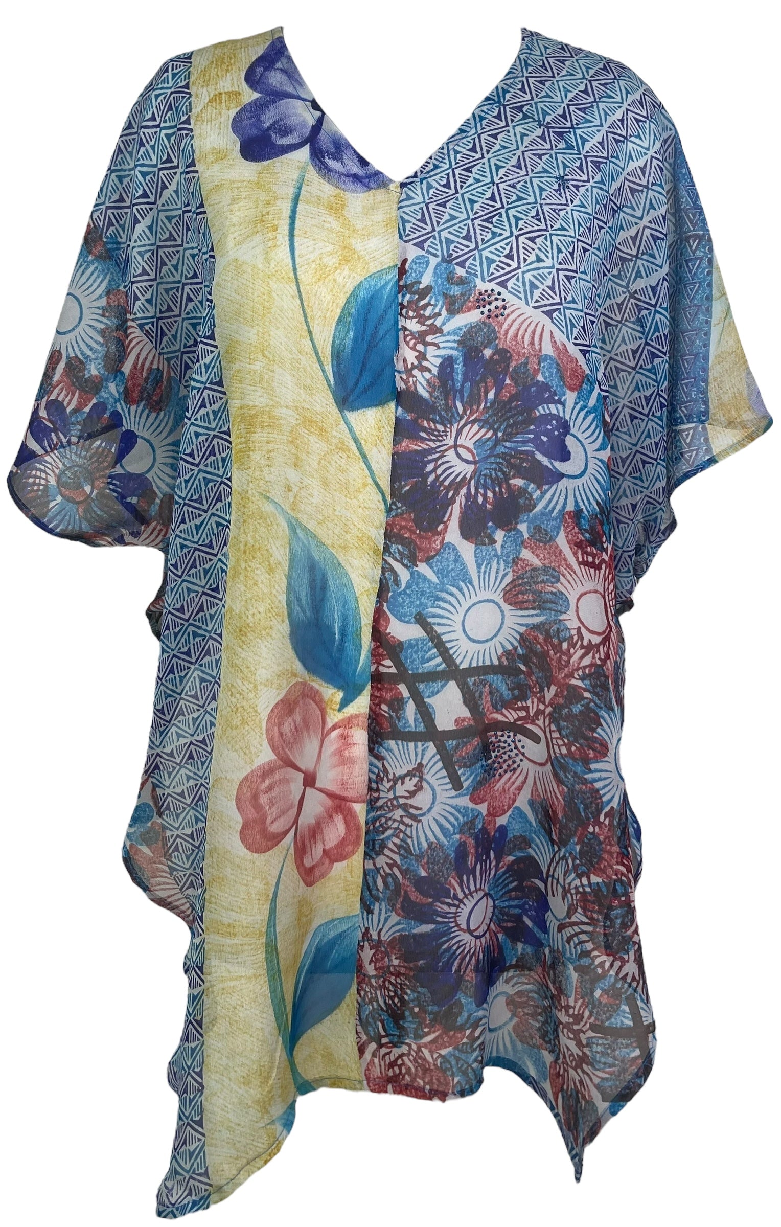 PRG8125 Sheer Avatar Pure Silk Waterfall Top