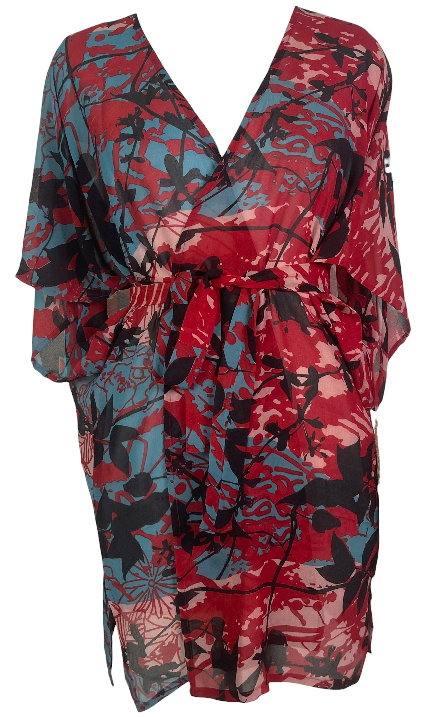 PREVIEW PRG8519 Sheer Wabi Sabi Pure Silk Kimono-Sleeved Jacket with Belt by MARCH2026 – Handmade ethical Short Kimono from sariKNOTsari using upcycled silk. Designed in Canada for travel and slow fashion, loved from Toronto to LA to Sydney. Featuring Zsiska, Bryn Walker and Artisan Leather coats by Rejean Pepin, Pepin designs