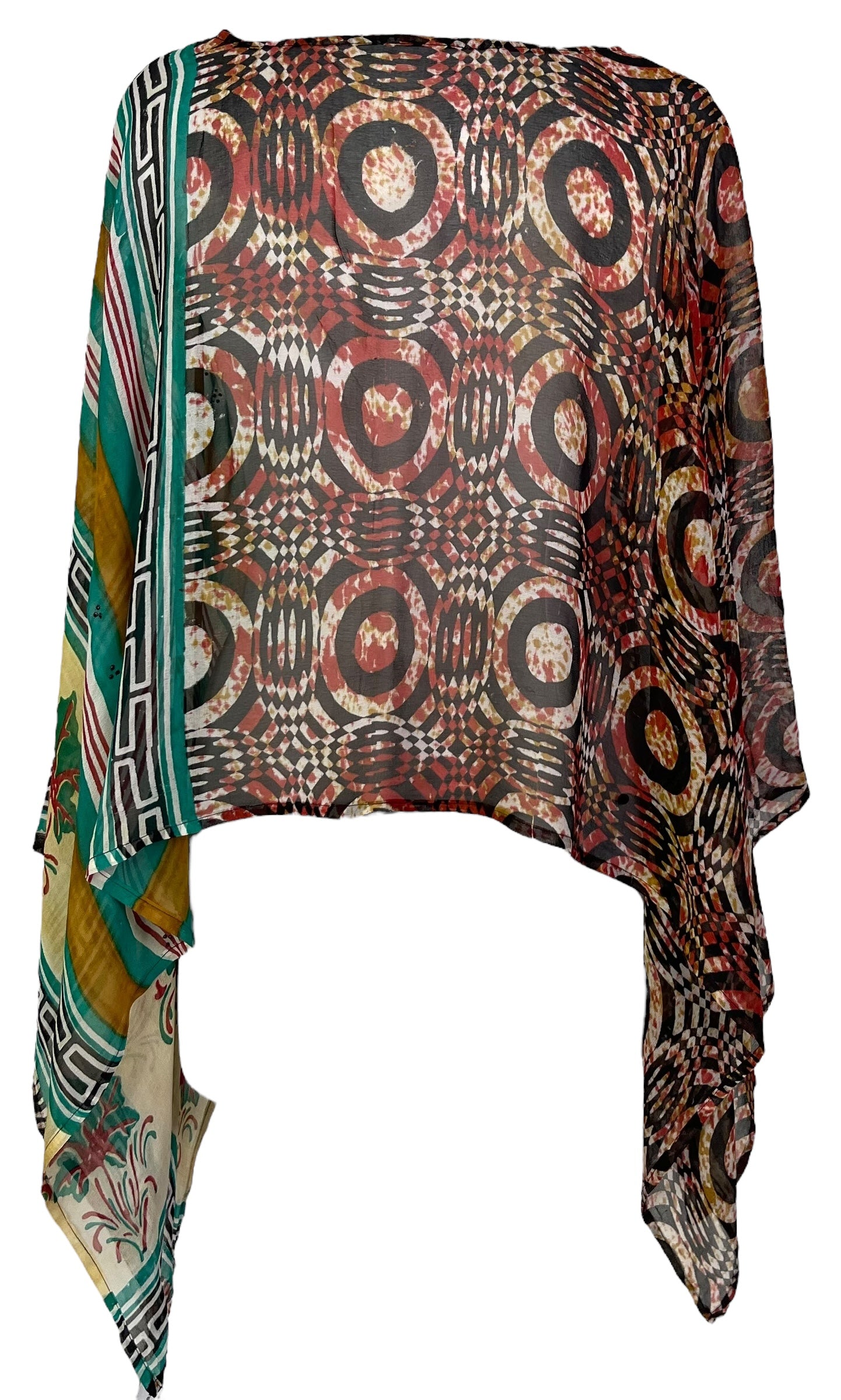 PRG7337 Sheer Wabi Sabi Pure Silk Capelet Poncho