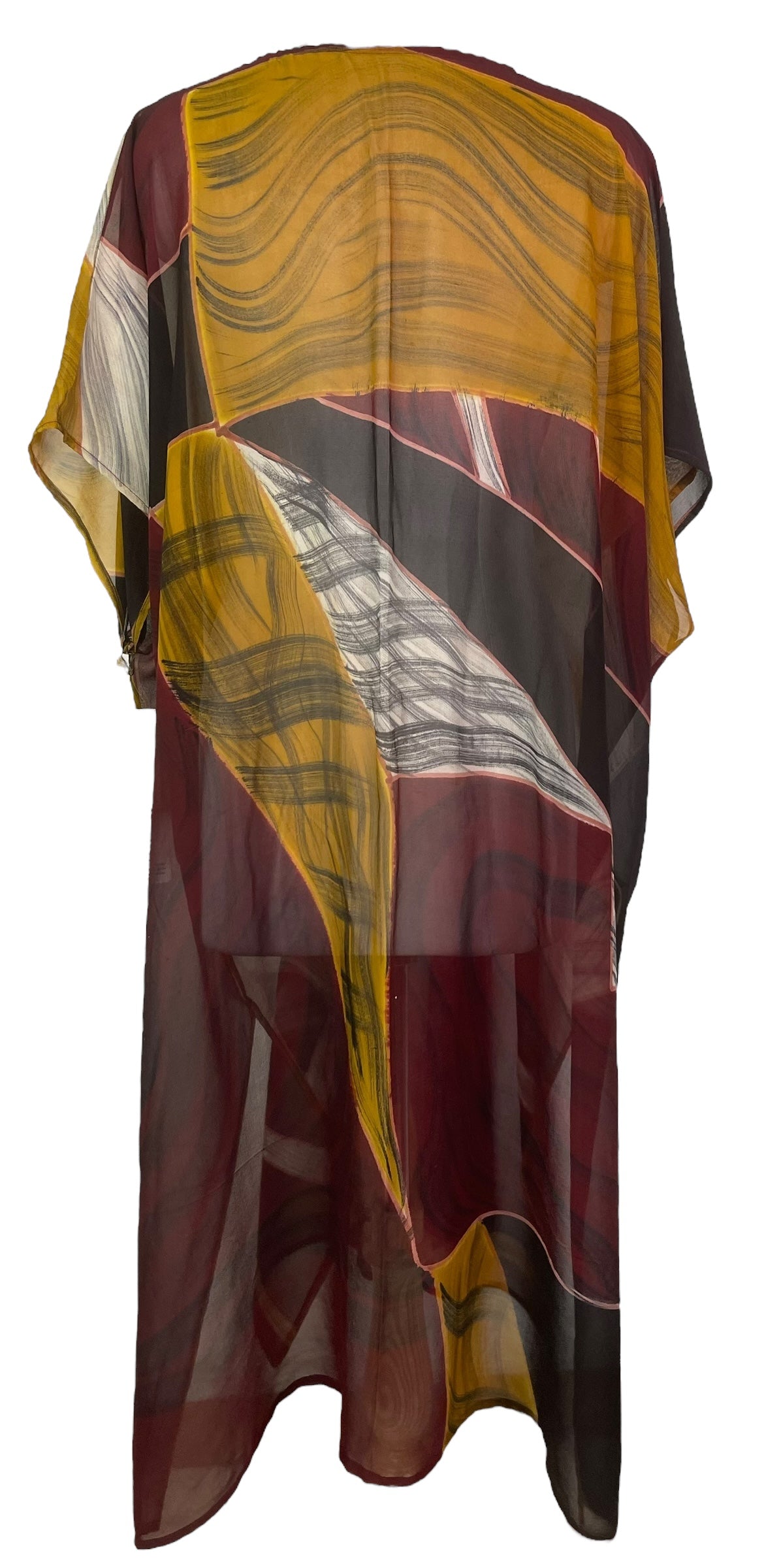 PRG7609 Sheer Wabi Sabi Pure Silk Maxi Kaftan