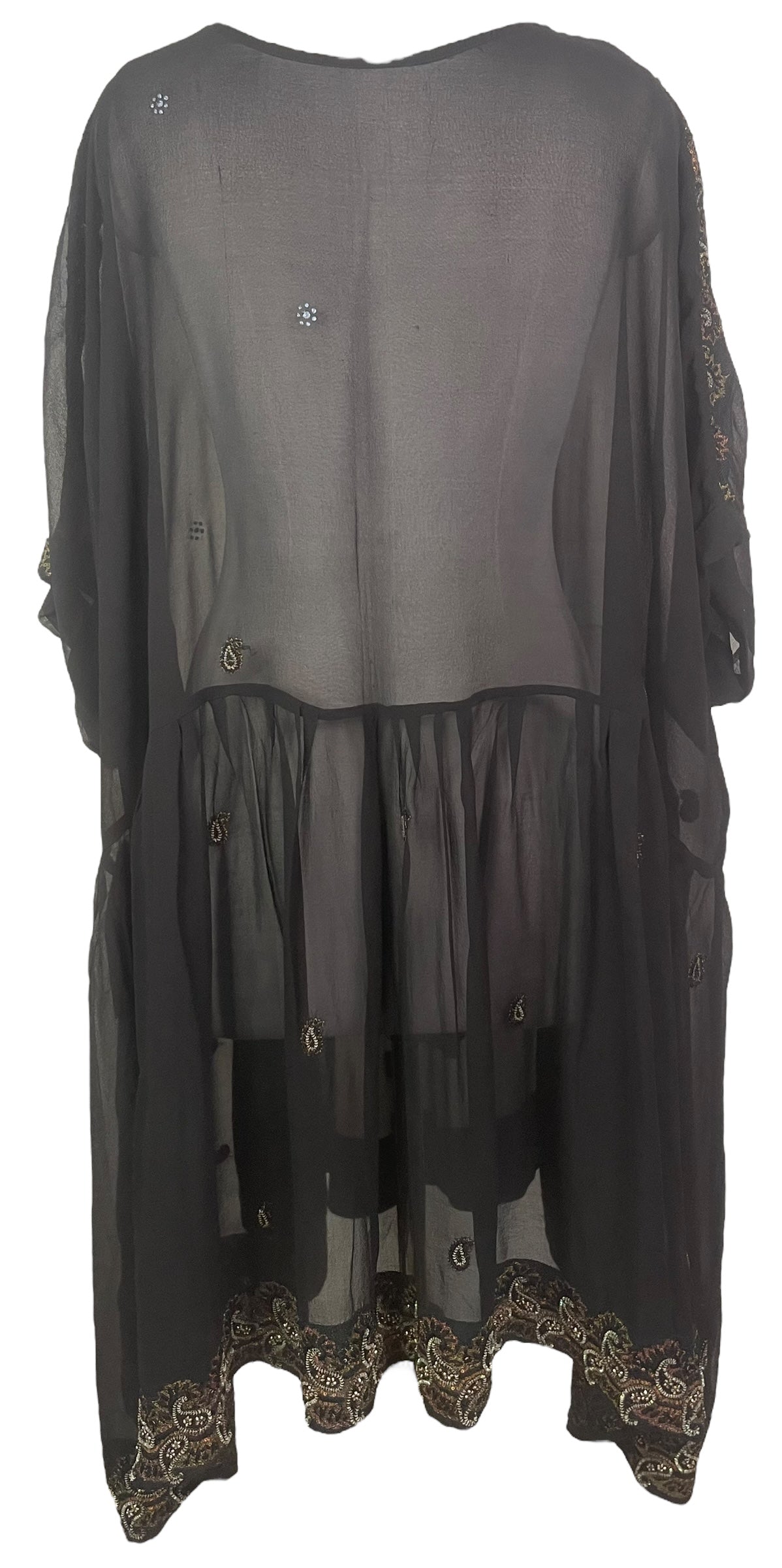 PREVIEW PRG8172 Sheer Avatar Pure Silk Boxy Babydoll Dress by FEBRUARY2026 – Handmade ethical Boxy Babydoll Dress from sariKNOTsari using upcycled silk. Designed in Canada for travel and slow fashion, loved from Toronto to LA to Sydney.